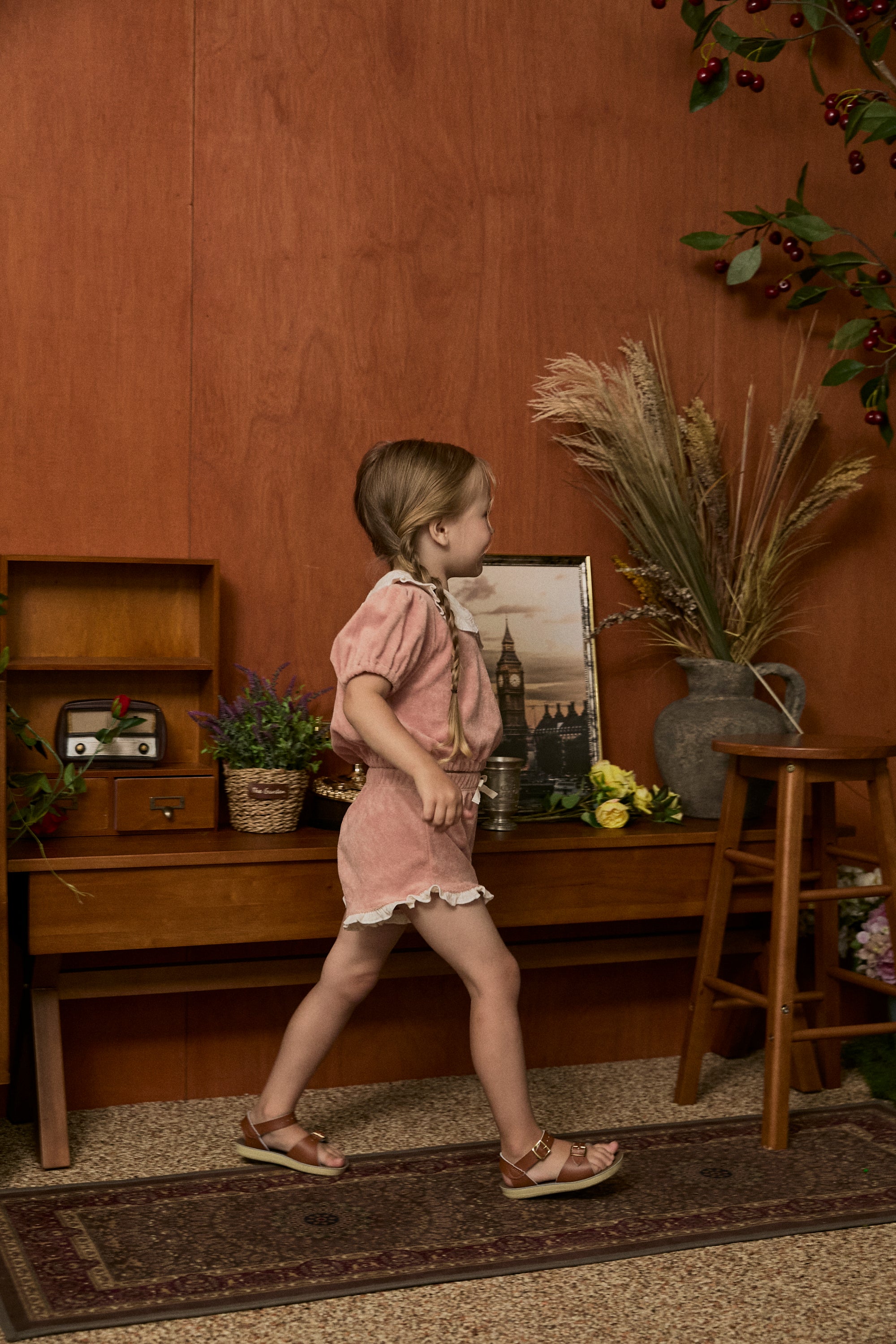 Pink Lace Terry Shorts