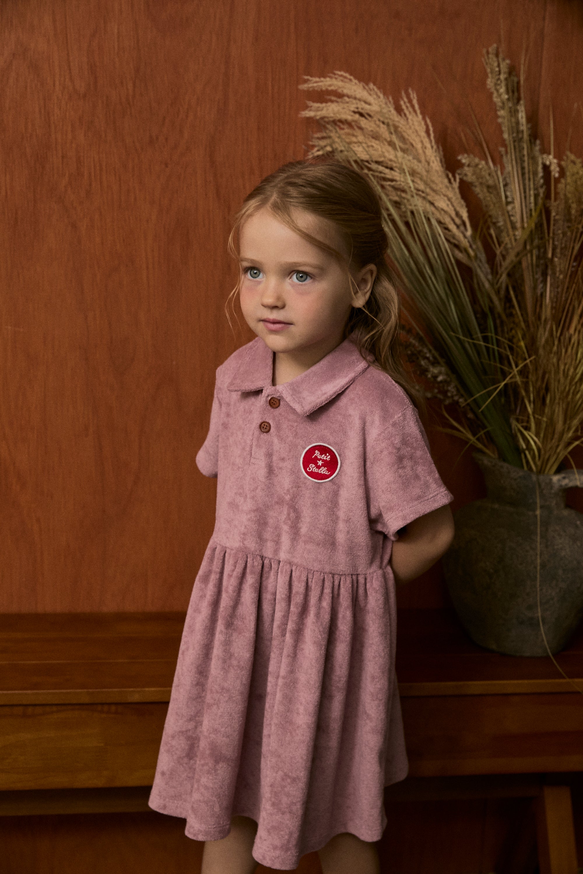 Terry Polo Flare Dress - Rosy