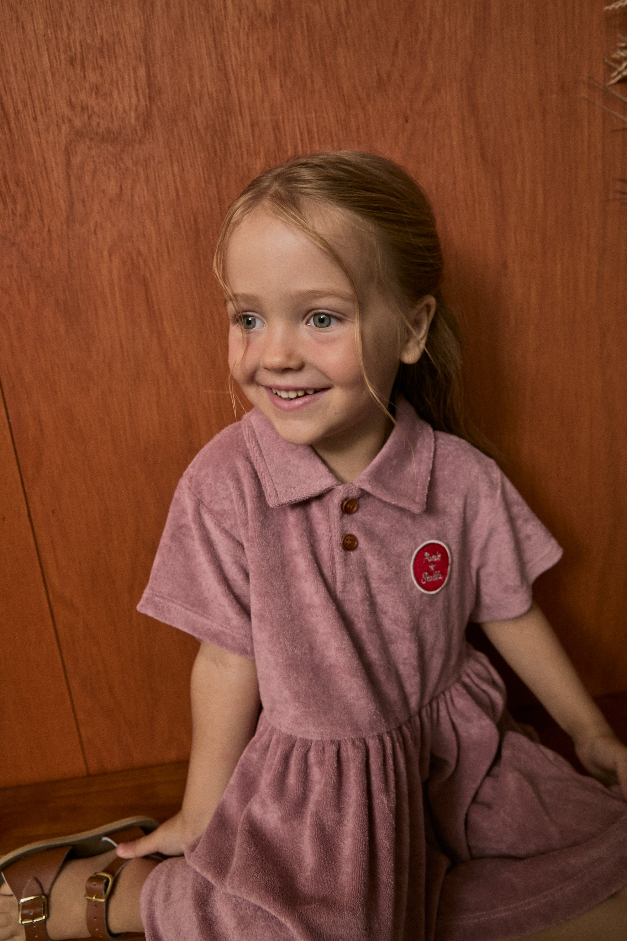 Terry Polo Flare Dress - Rosy