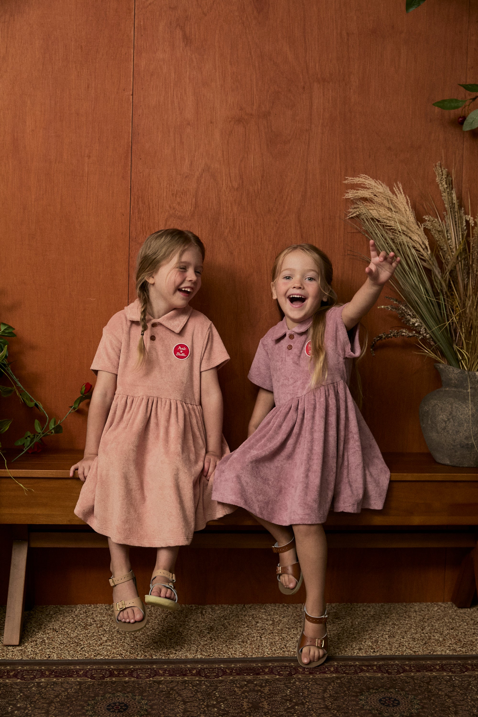 Terry Polo Flare Dress - Peach Blush