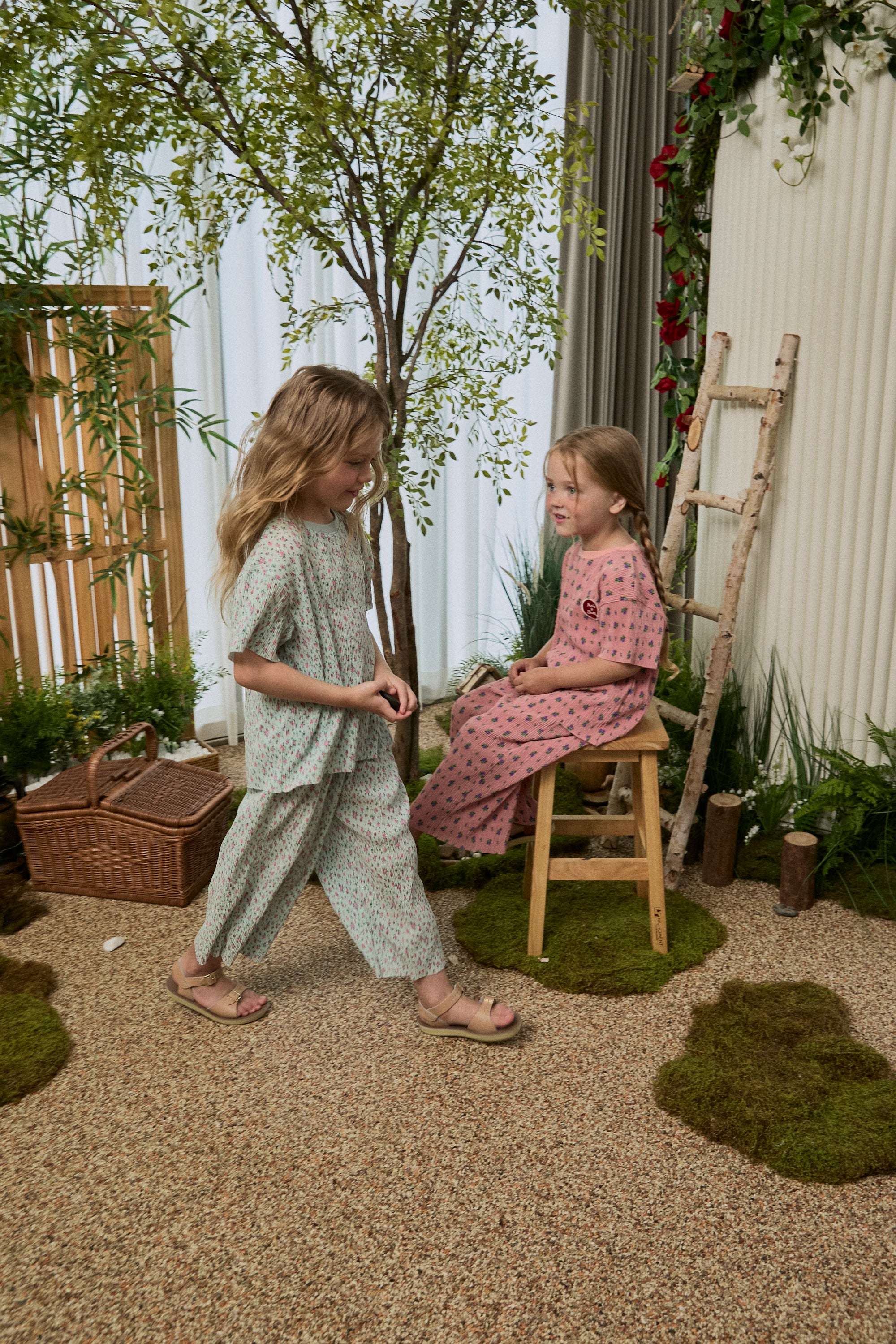 Floral Pleats Top - Blue