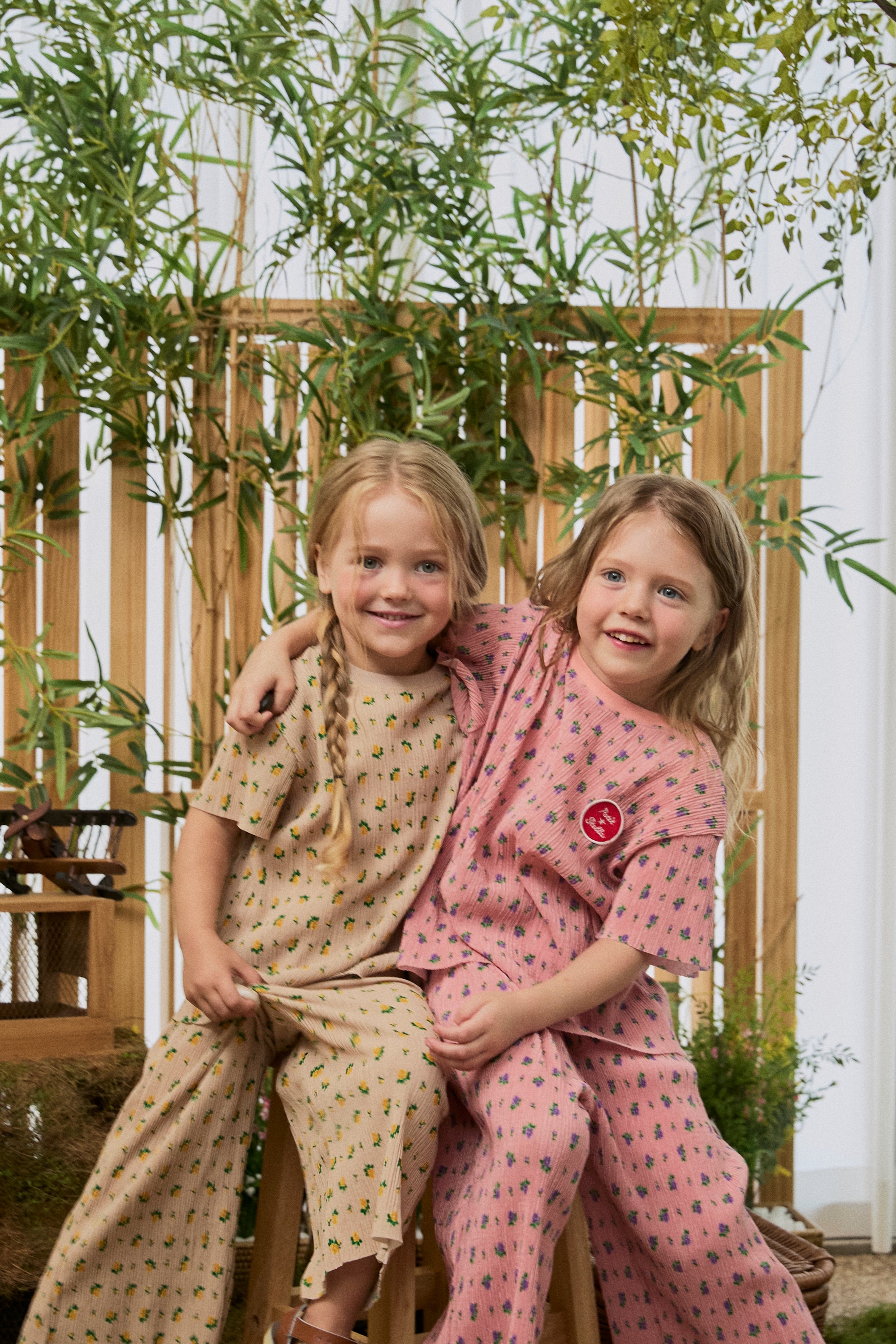 Floral Pleats Pants - Pink