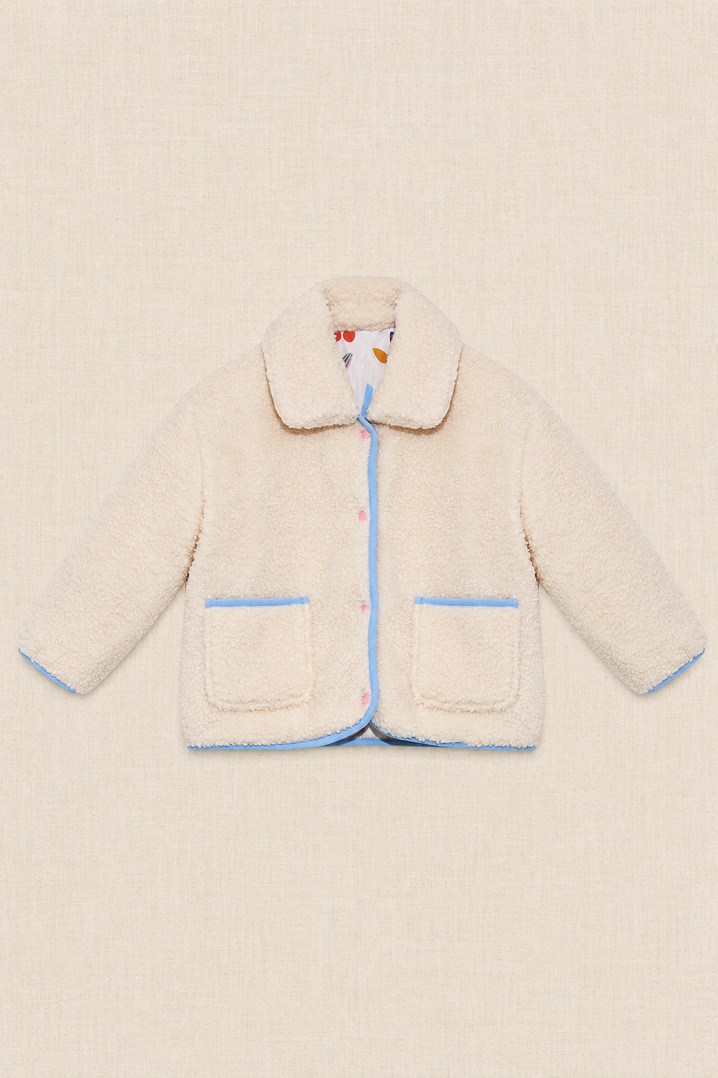 Funny Flower Reversible Sherpa Jacket