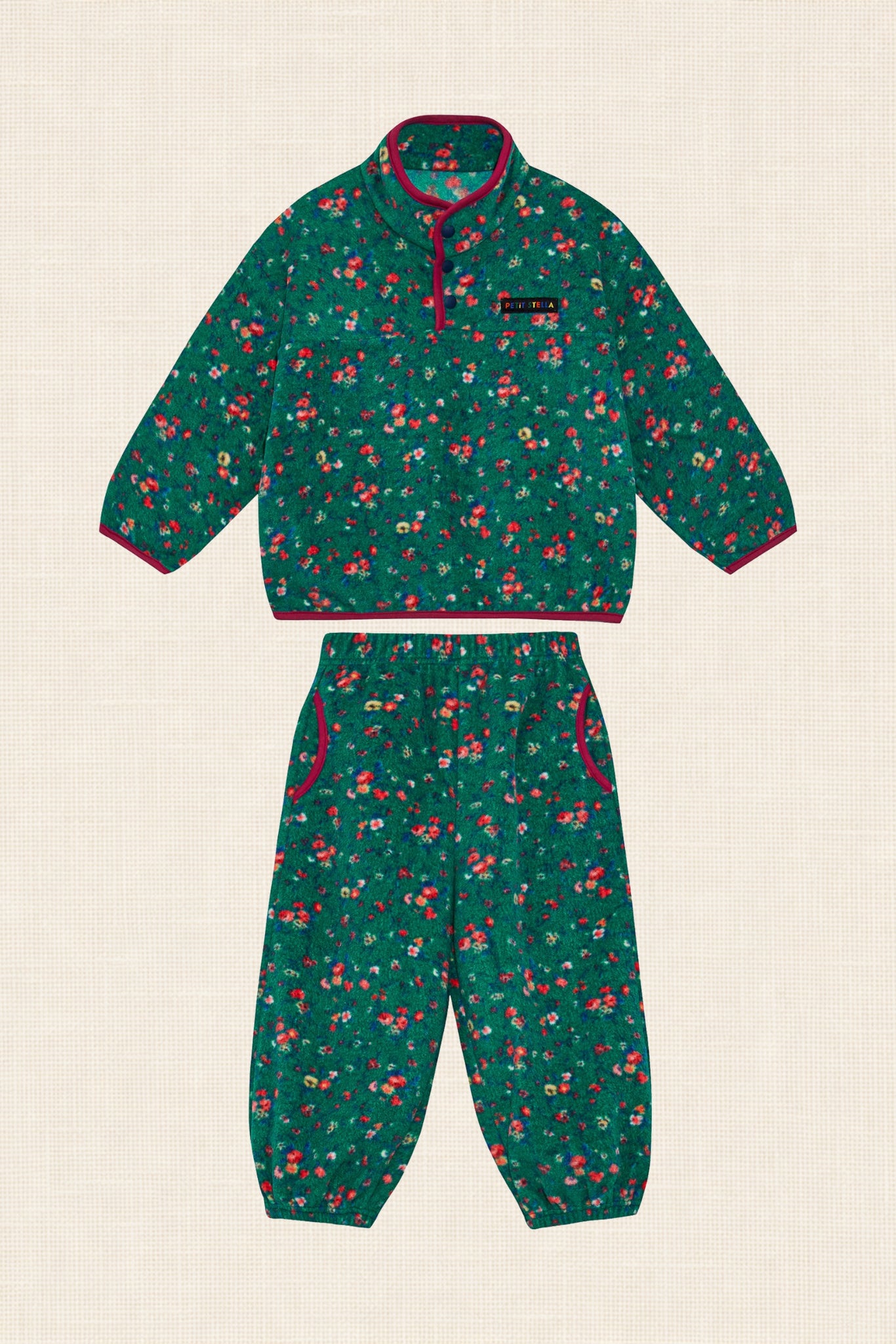 Garden Floral Fleece Set - Green Floral