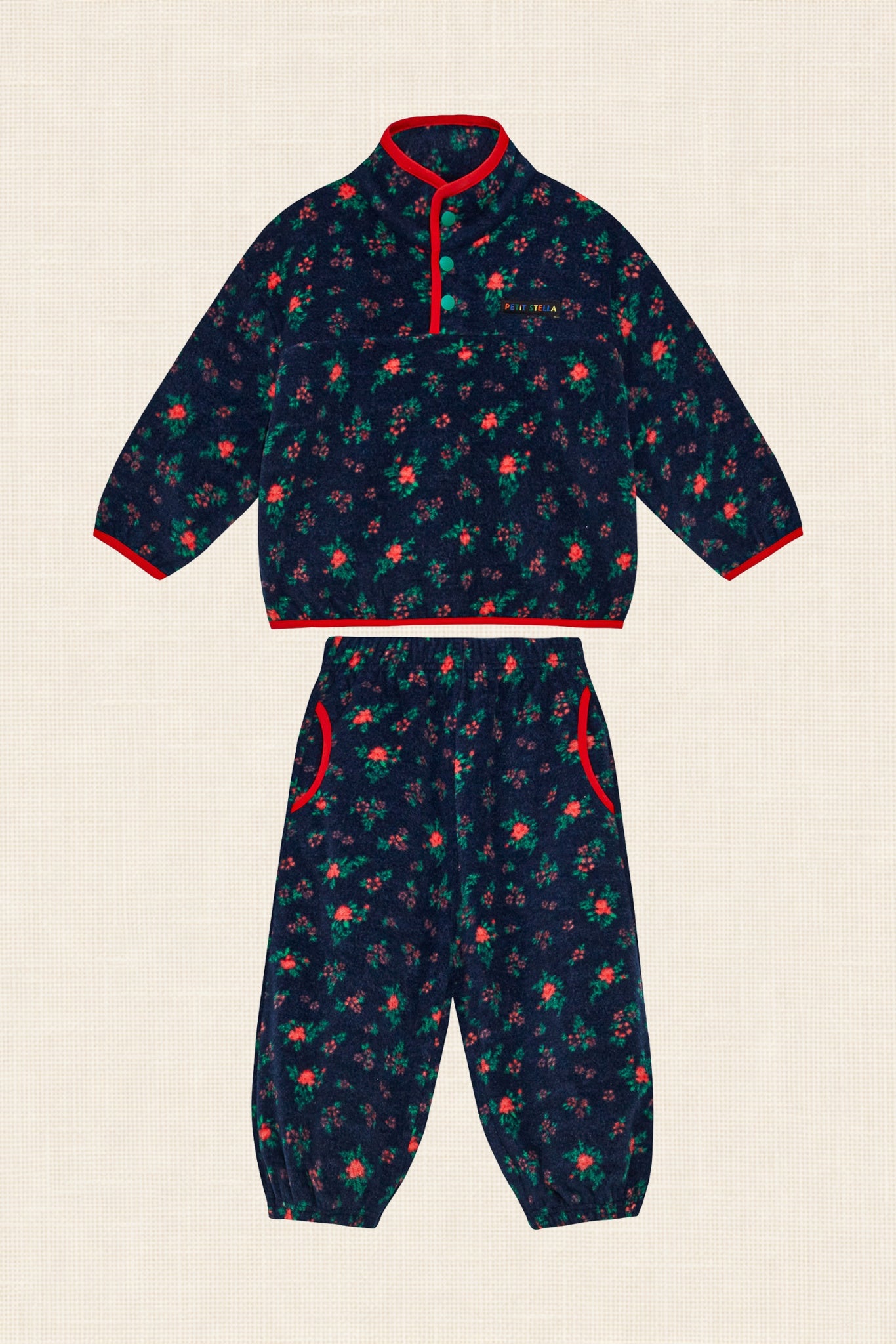 Garden Floral Fleece Set - Black Floral