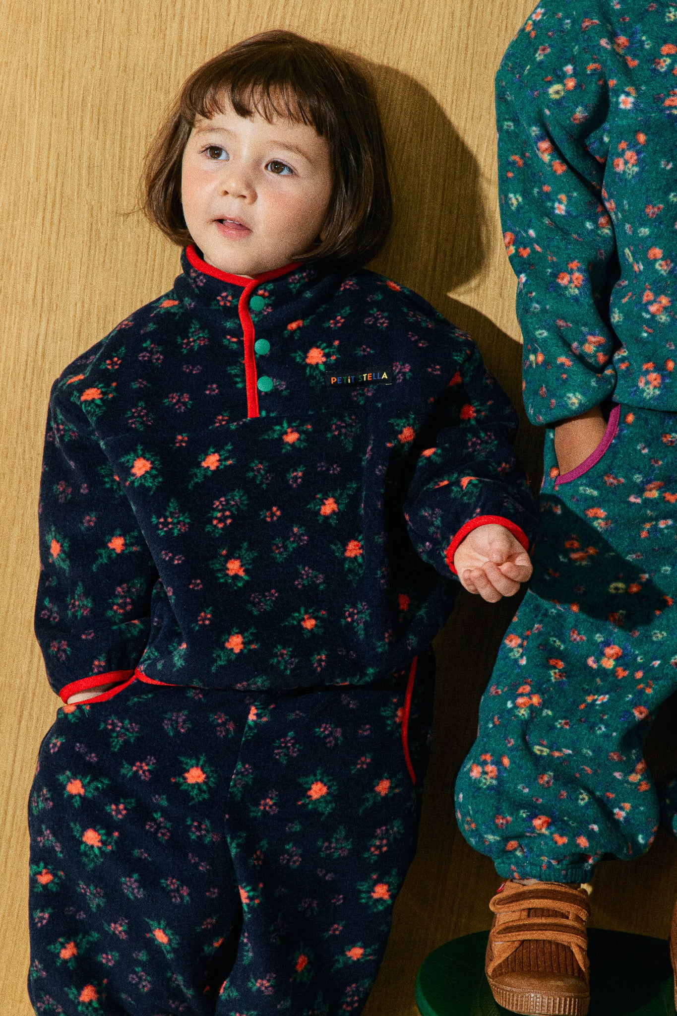 Garden Floral Fleece Set - Black Floral