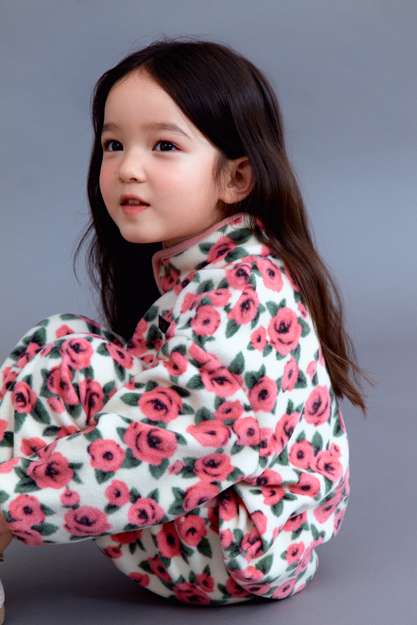 Rosy Rose Half-Snap Fleece Set