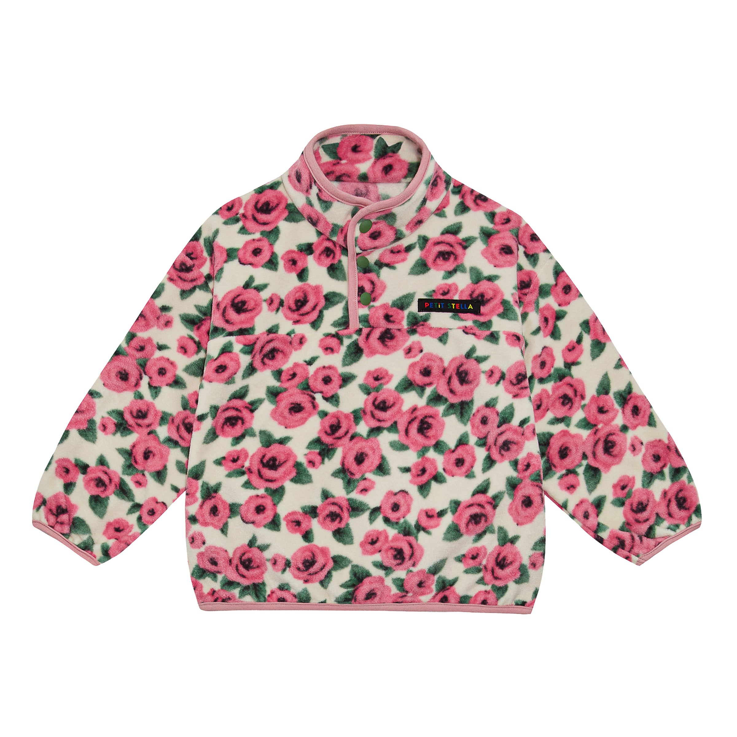 Rosy Rose Half-Snap Fleece Set