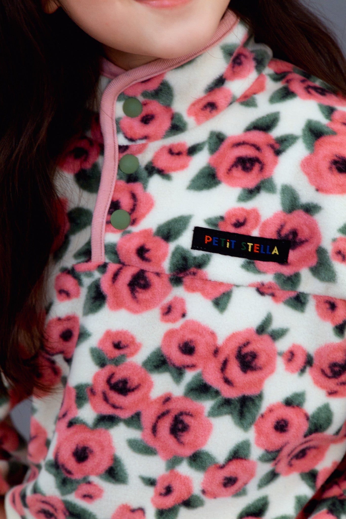 Rosy Rose Half-Snap Fleece Set