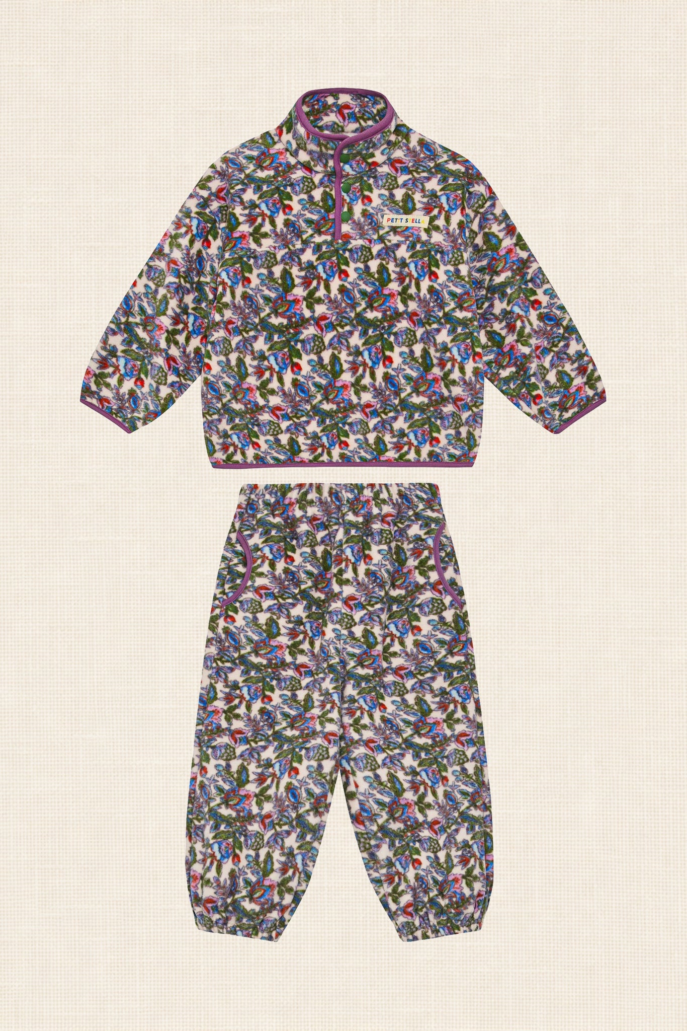 Garden Half-Snap Fleece Set - Violet