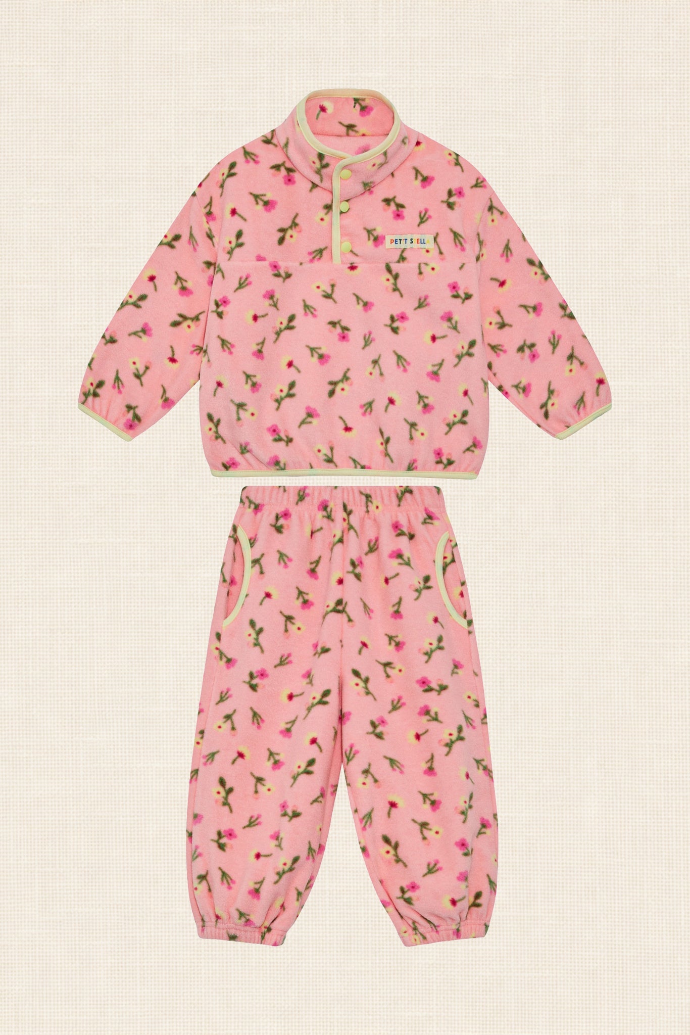 Pink Blossom Fleece Set