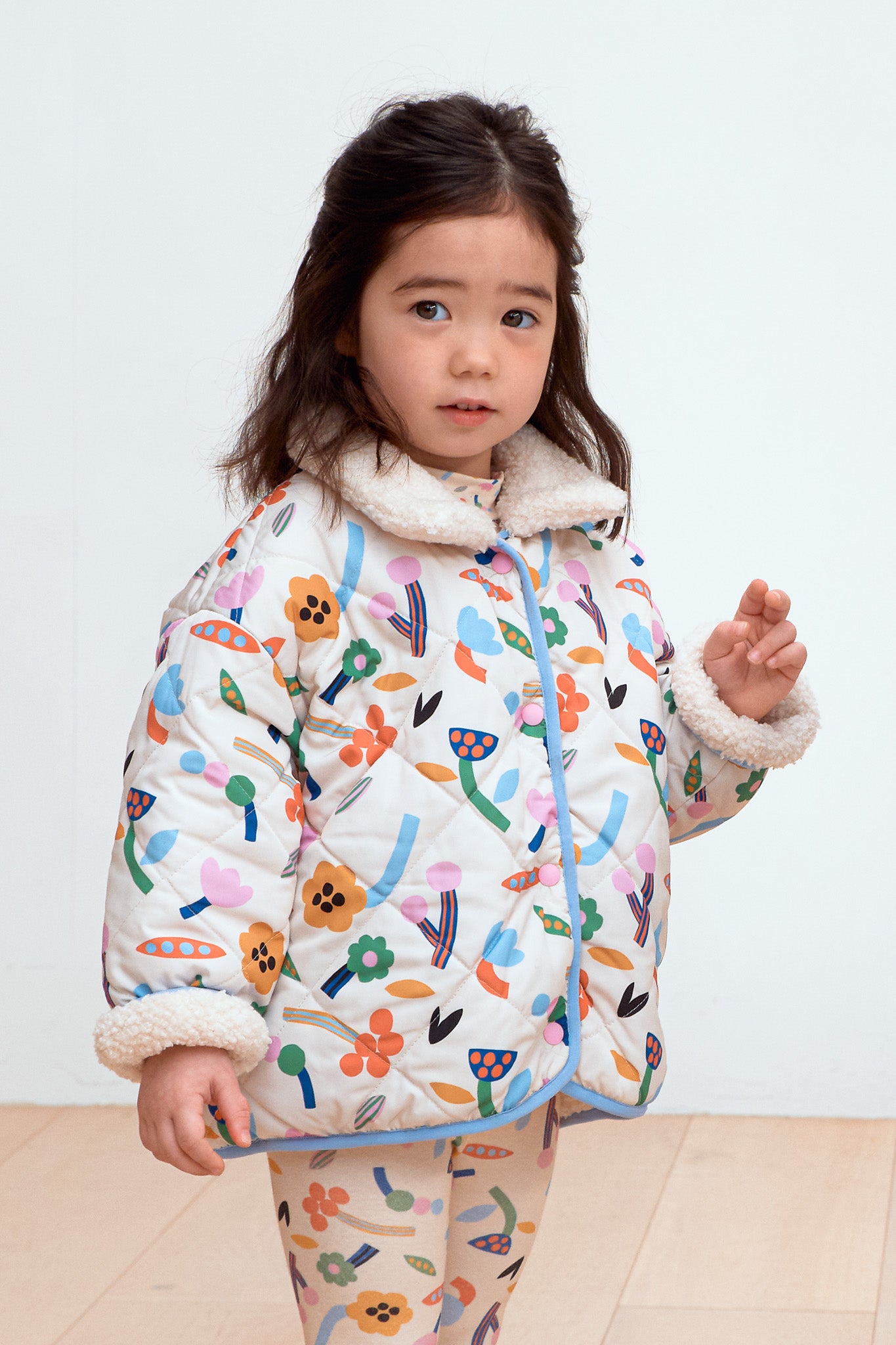 Funny Flower Reversible Sherpa Jacket