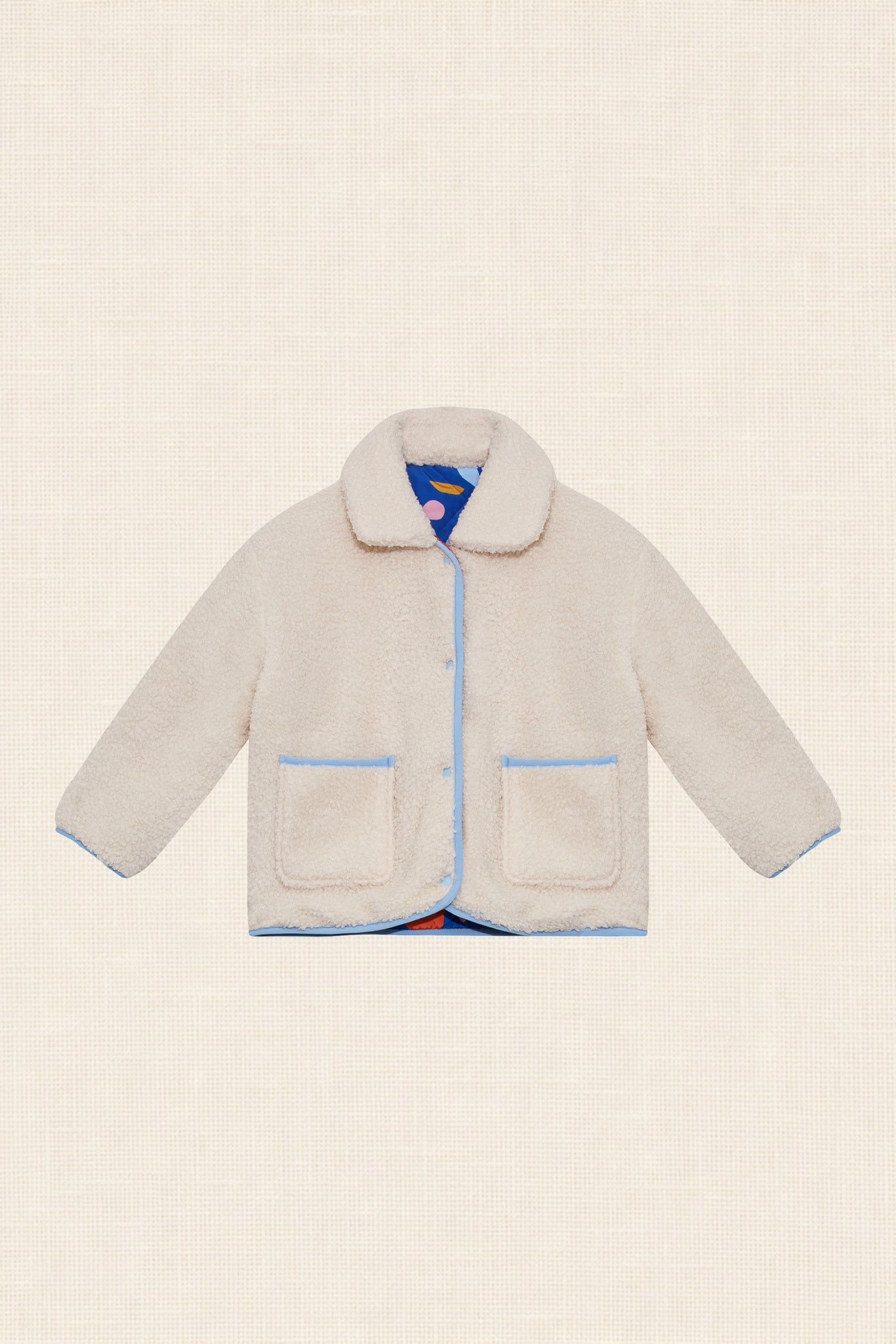 Midnight Garden Reversible Sherpa Jacket - Blue Floral