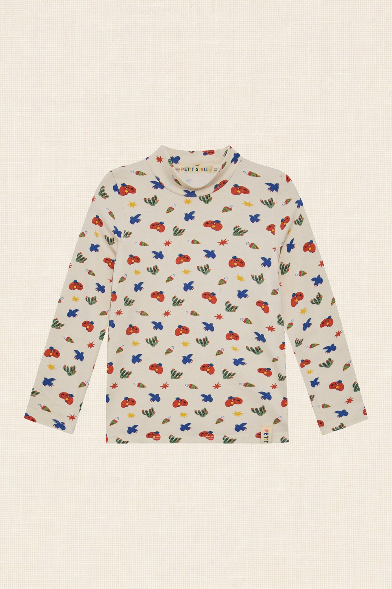 Puppy Print Pima Blend Turtleneck Top