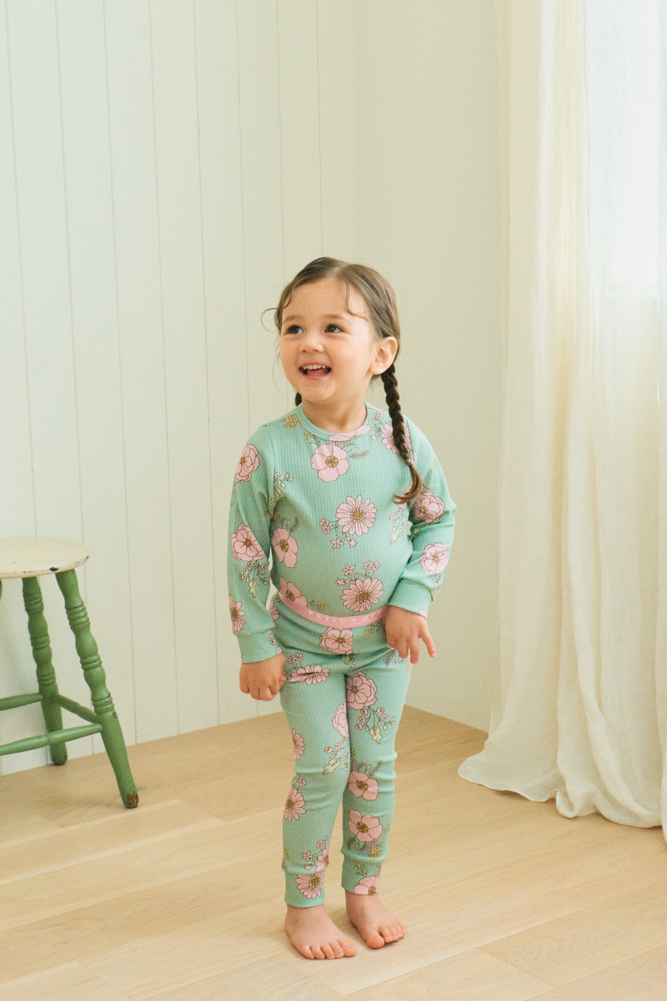 Green Bloom Pajama Set