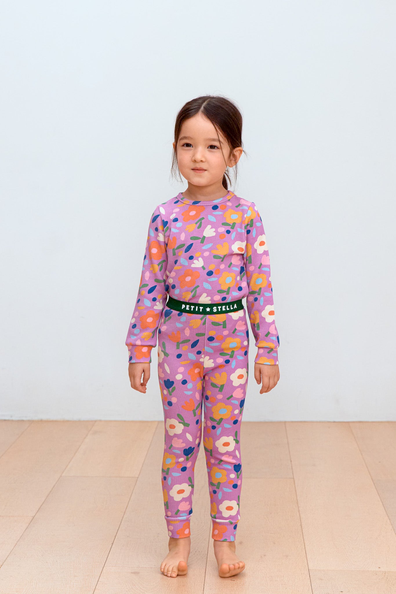 Flower Garden Pima Blend Pajama Set - Purple Floral