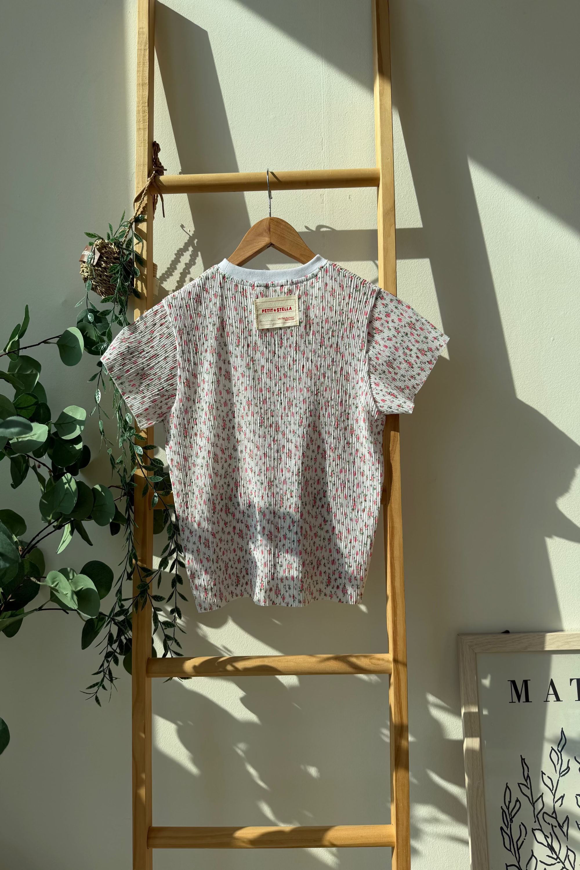 Floral Pleats Top - White