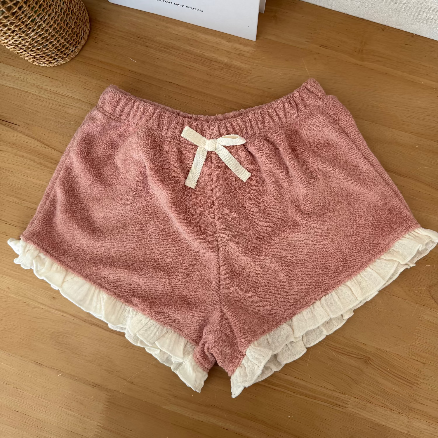 Pink Lace Terry Shorts