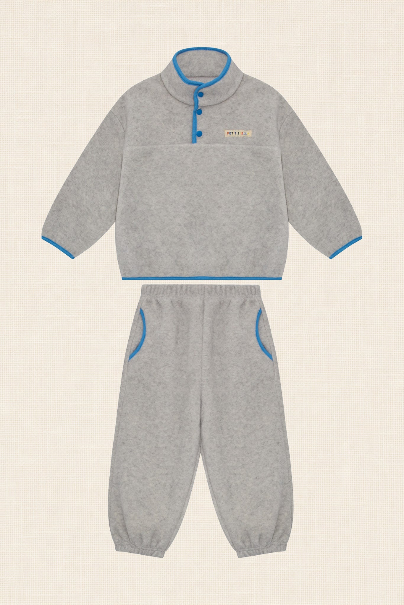 Grey Half-Snap Fleece Set