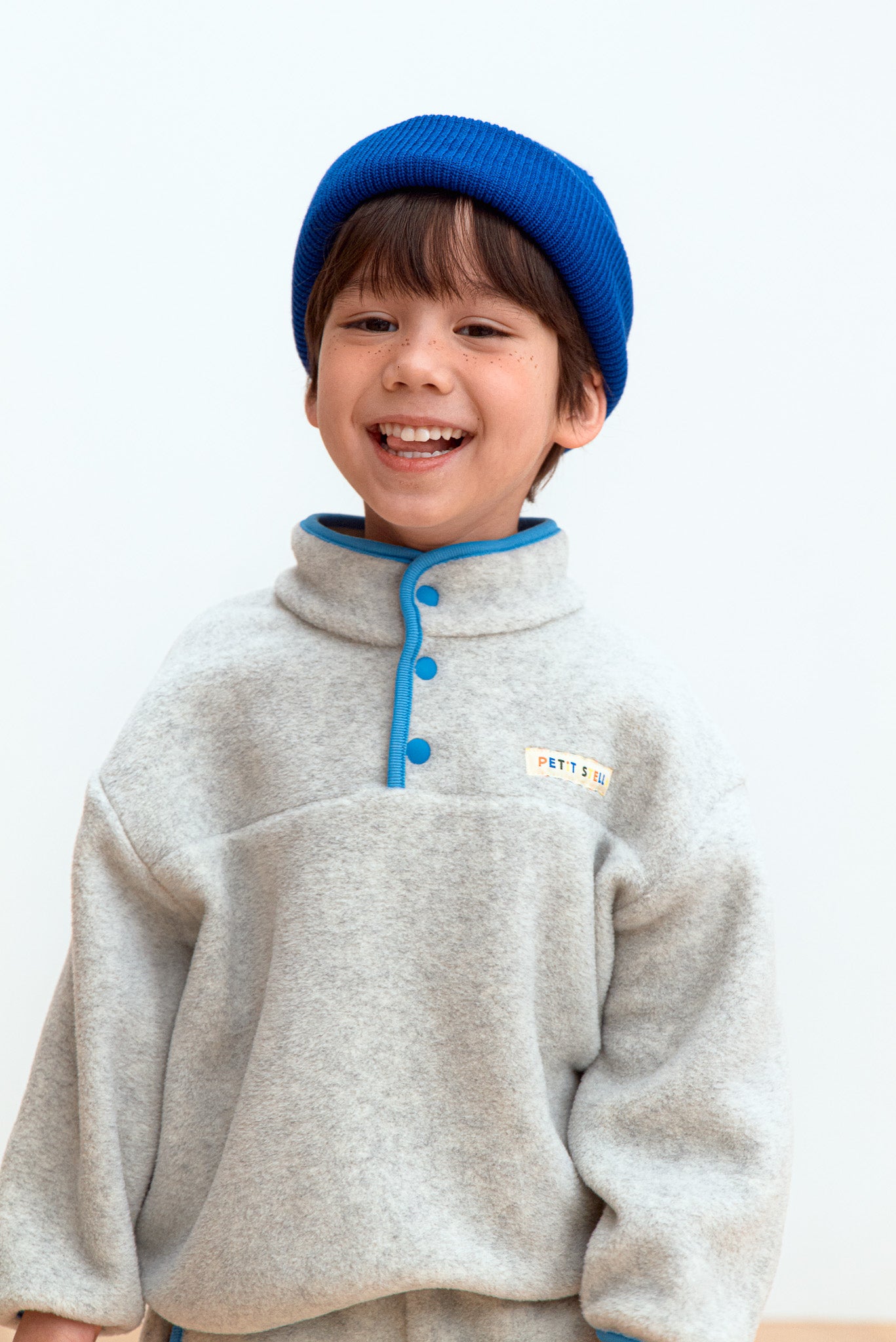 Grey Half-Snap Fleece Set