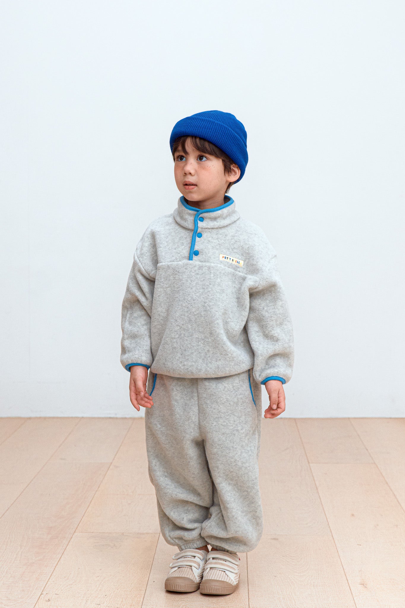 Grey Half-Snap Fleece Set
