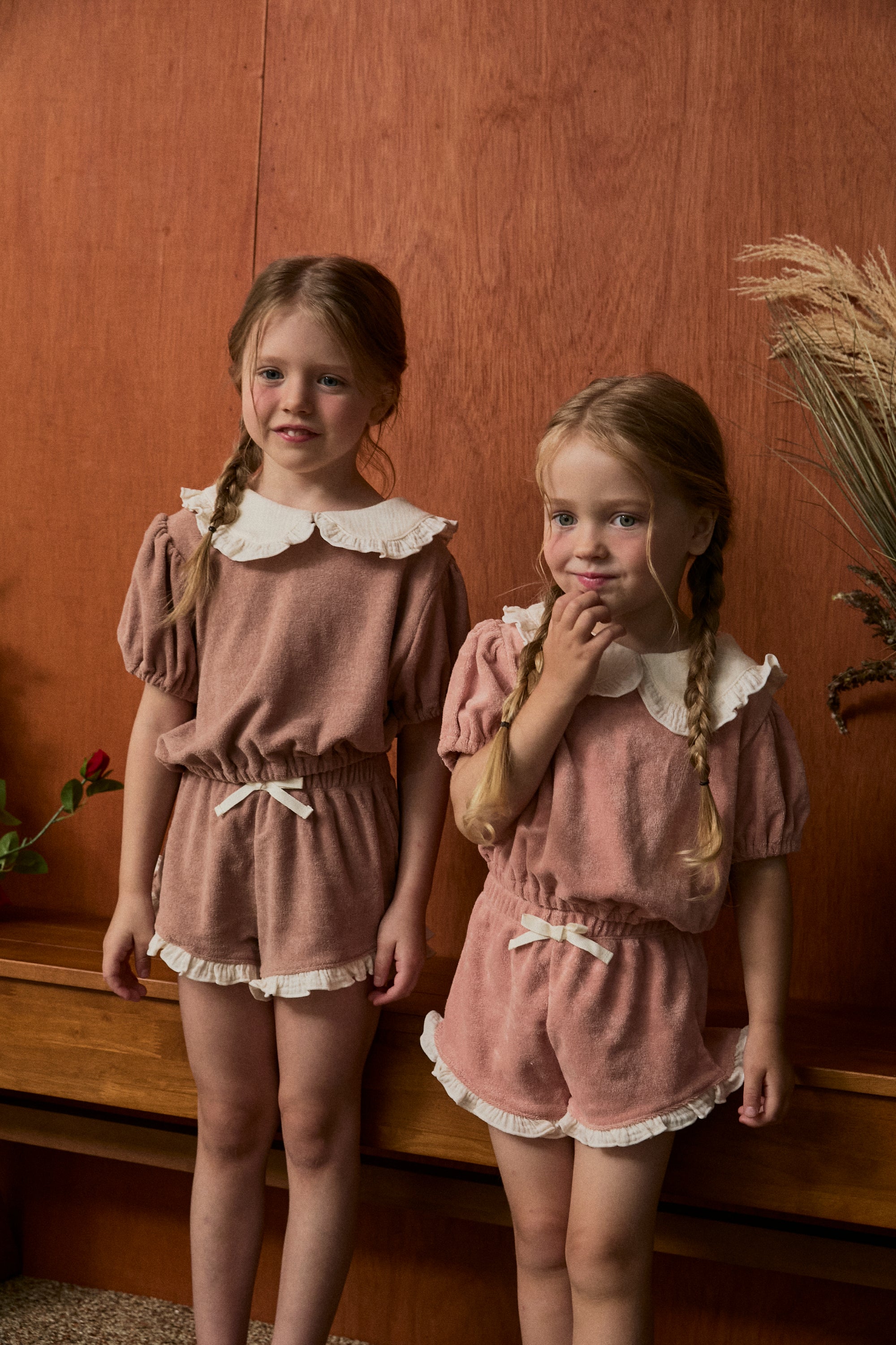 Pink Lace Terry Shorts