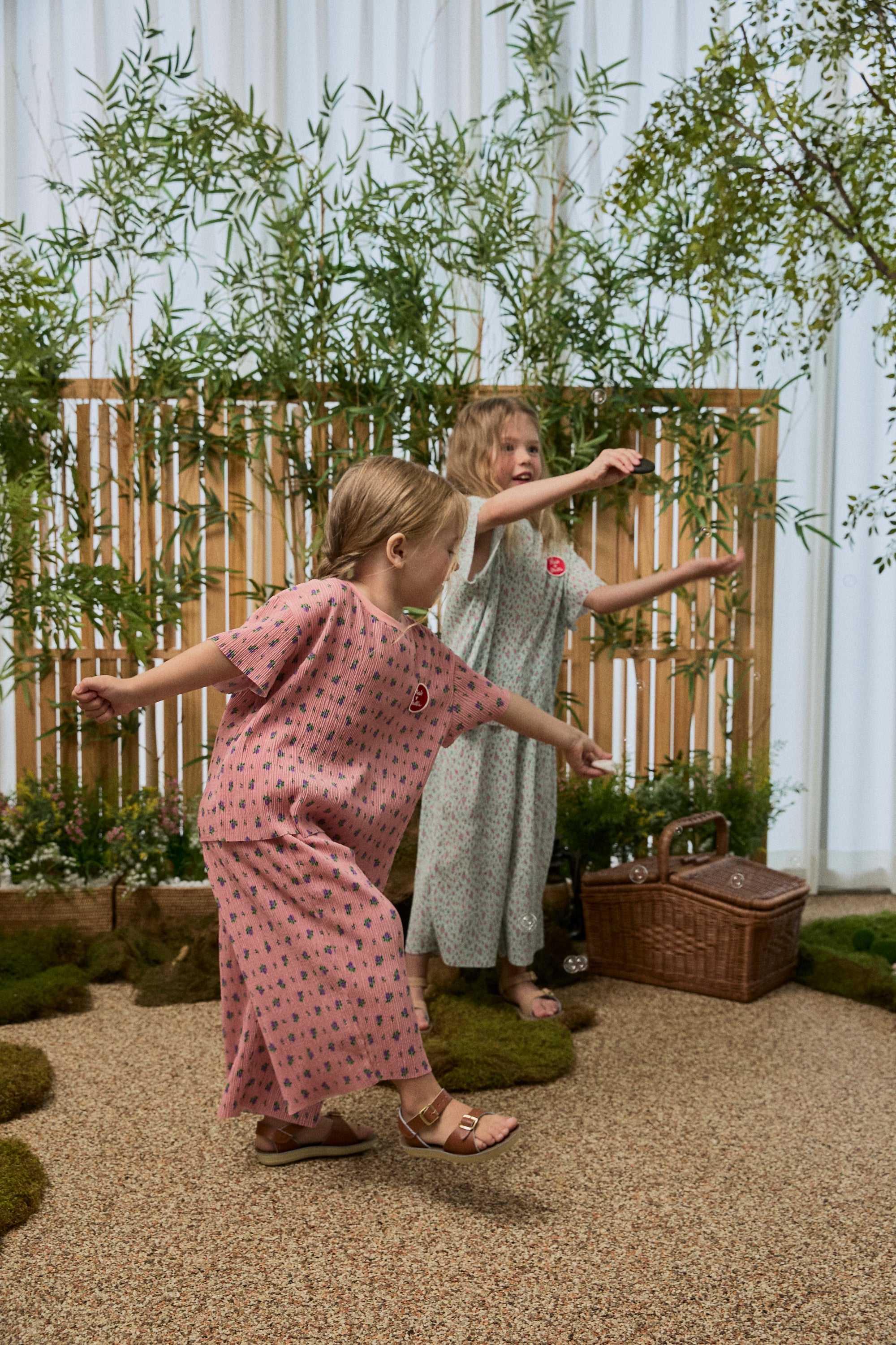 Floral Pleats Pants - Pink