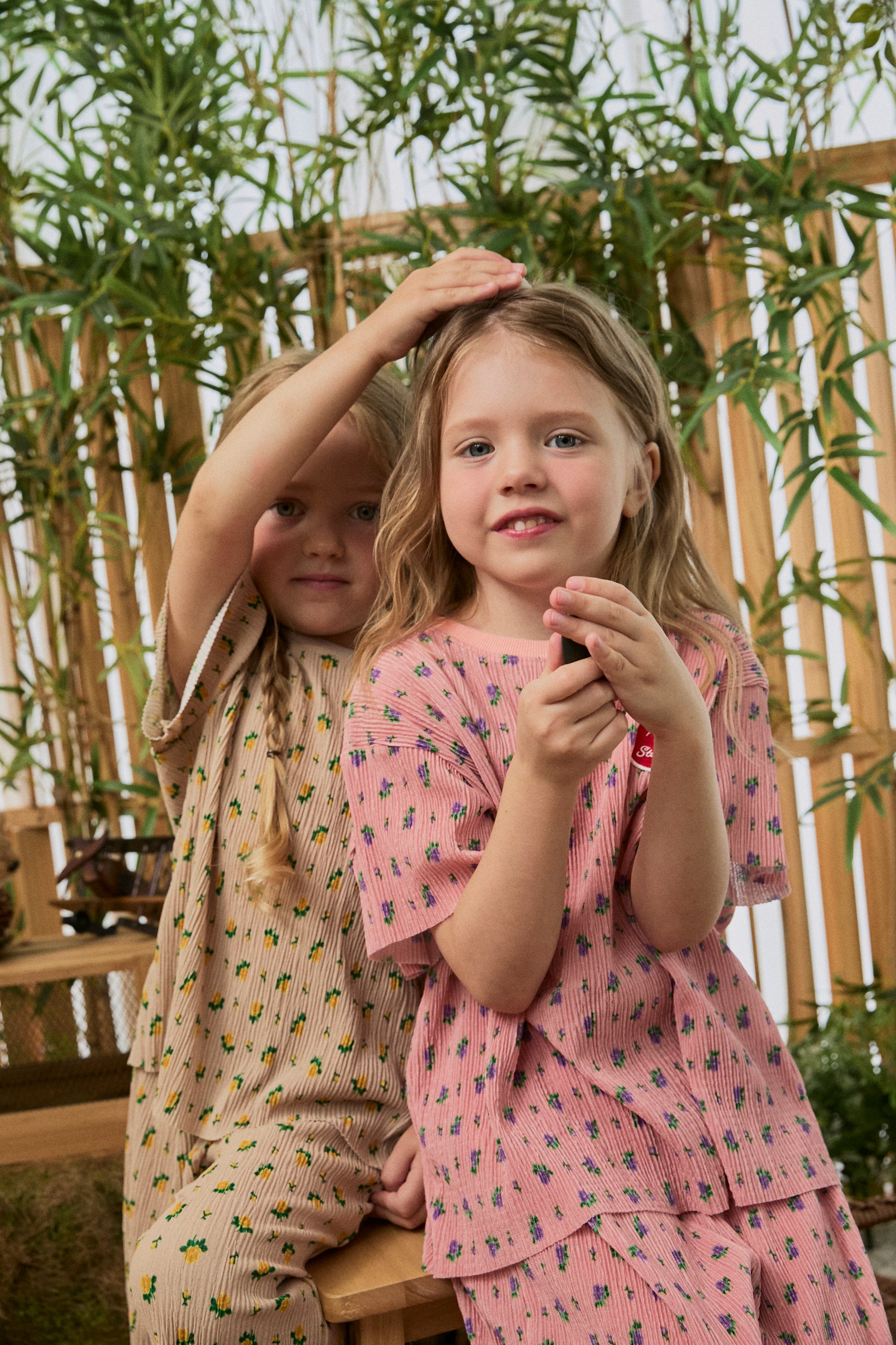 Floral Pleats Top - Pink