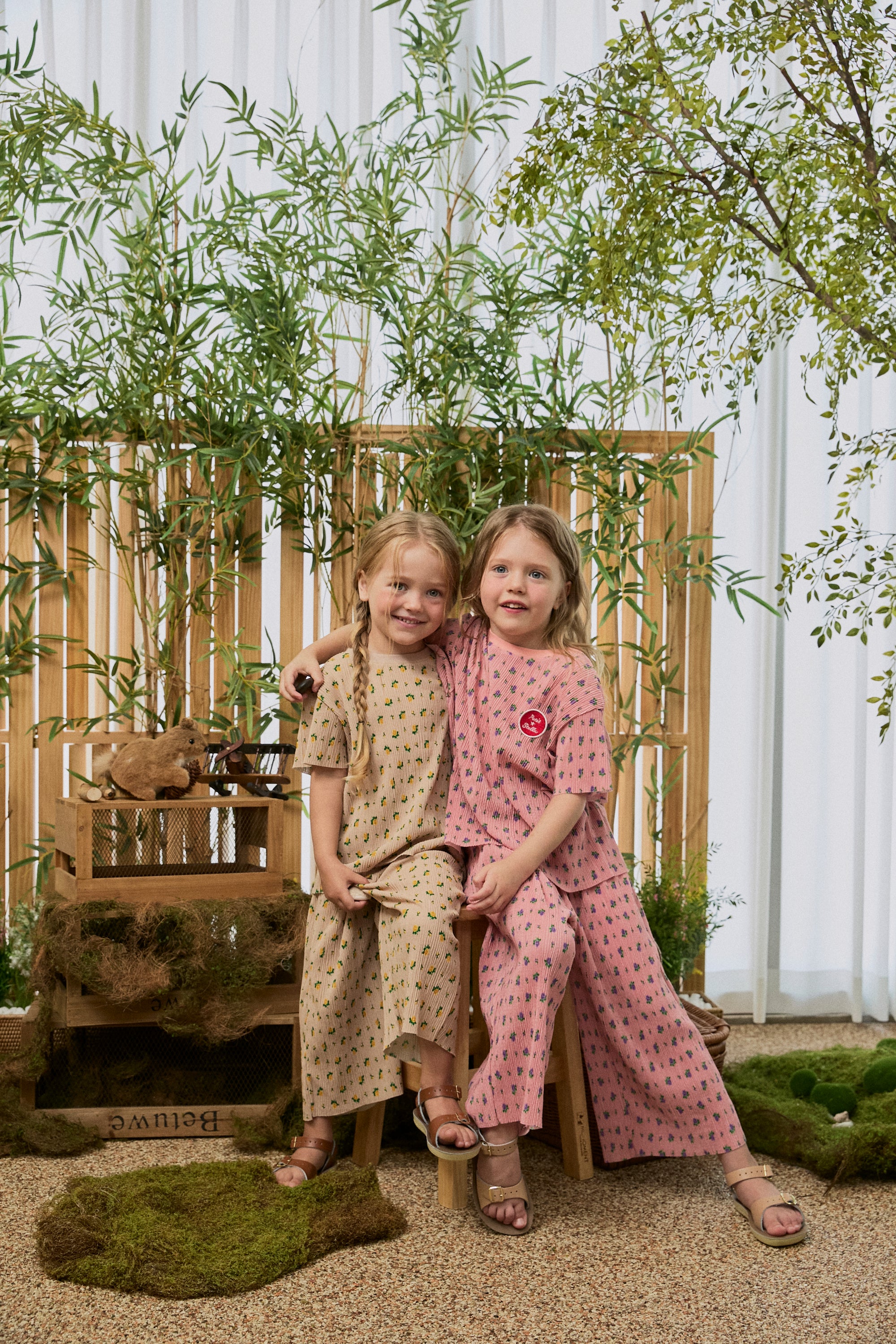 Floral Pleats Pants - Pink