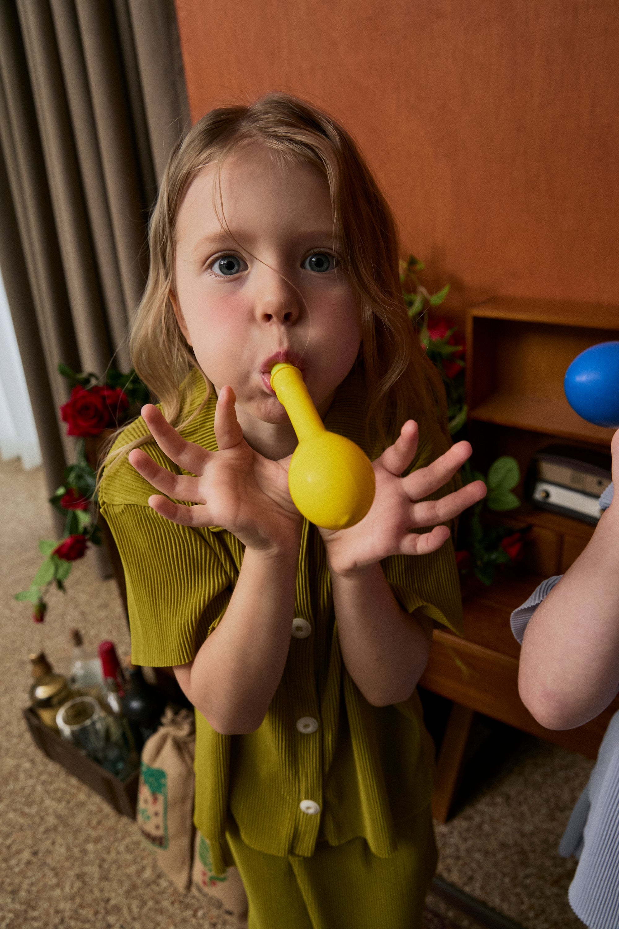 Pastel Collar Pleats Top & Bottom Set - Meadow Green