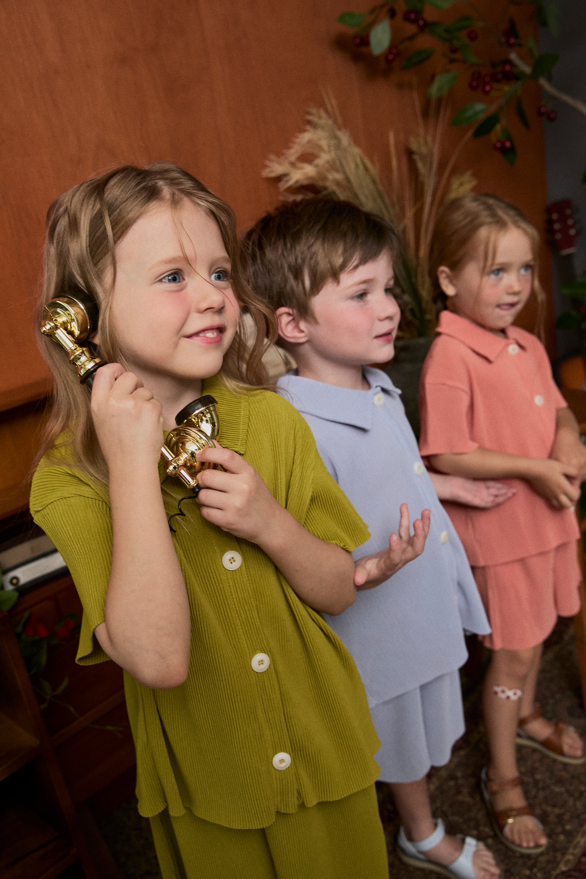 Pastel Collar Pleats Top & Bottom Set - Meadow Green