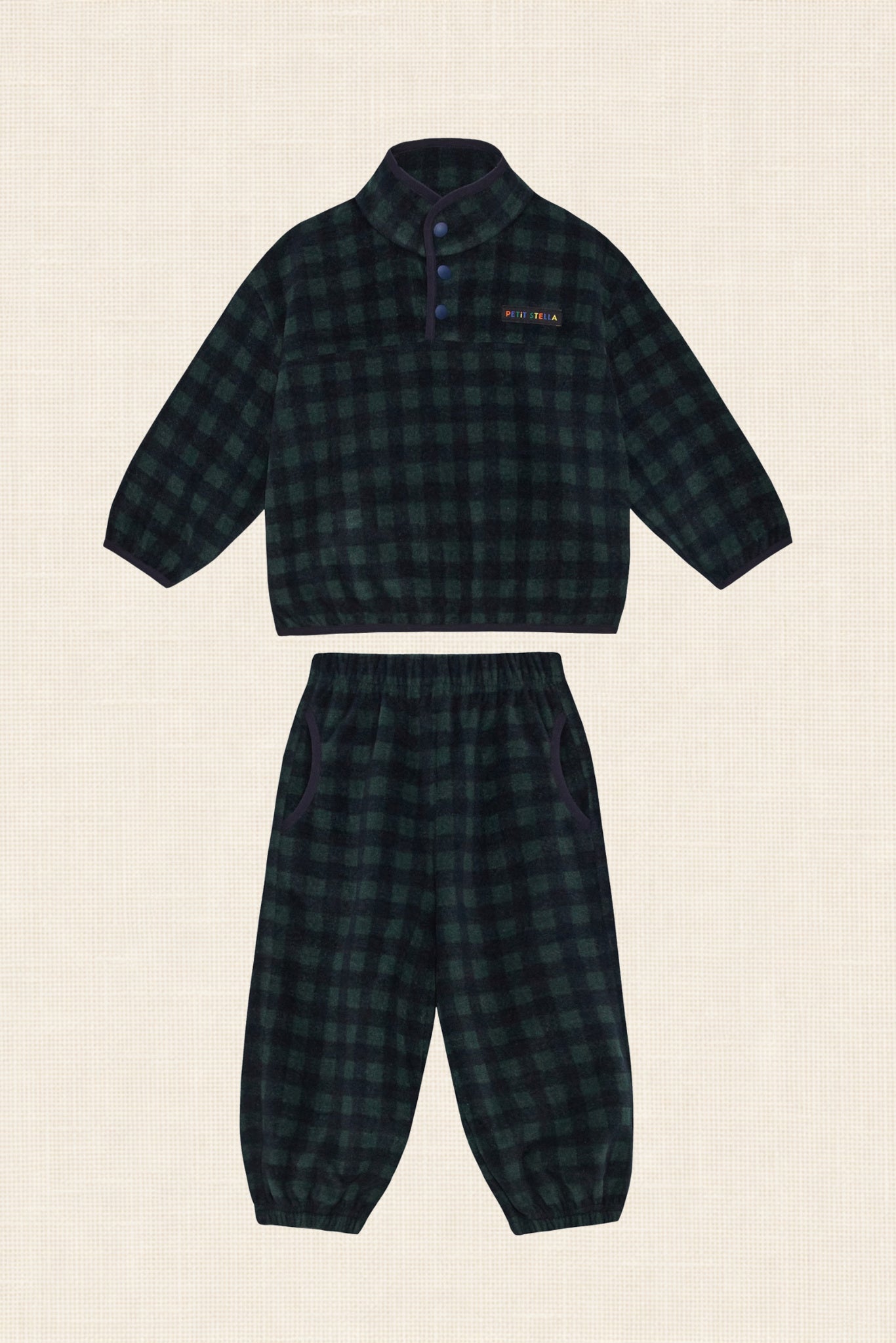 Evergreen Check Fleece Set