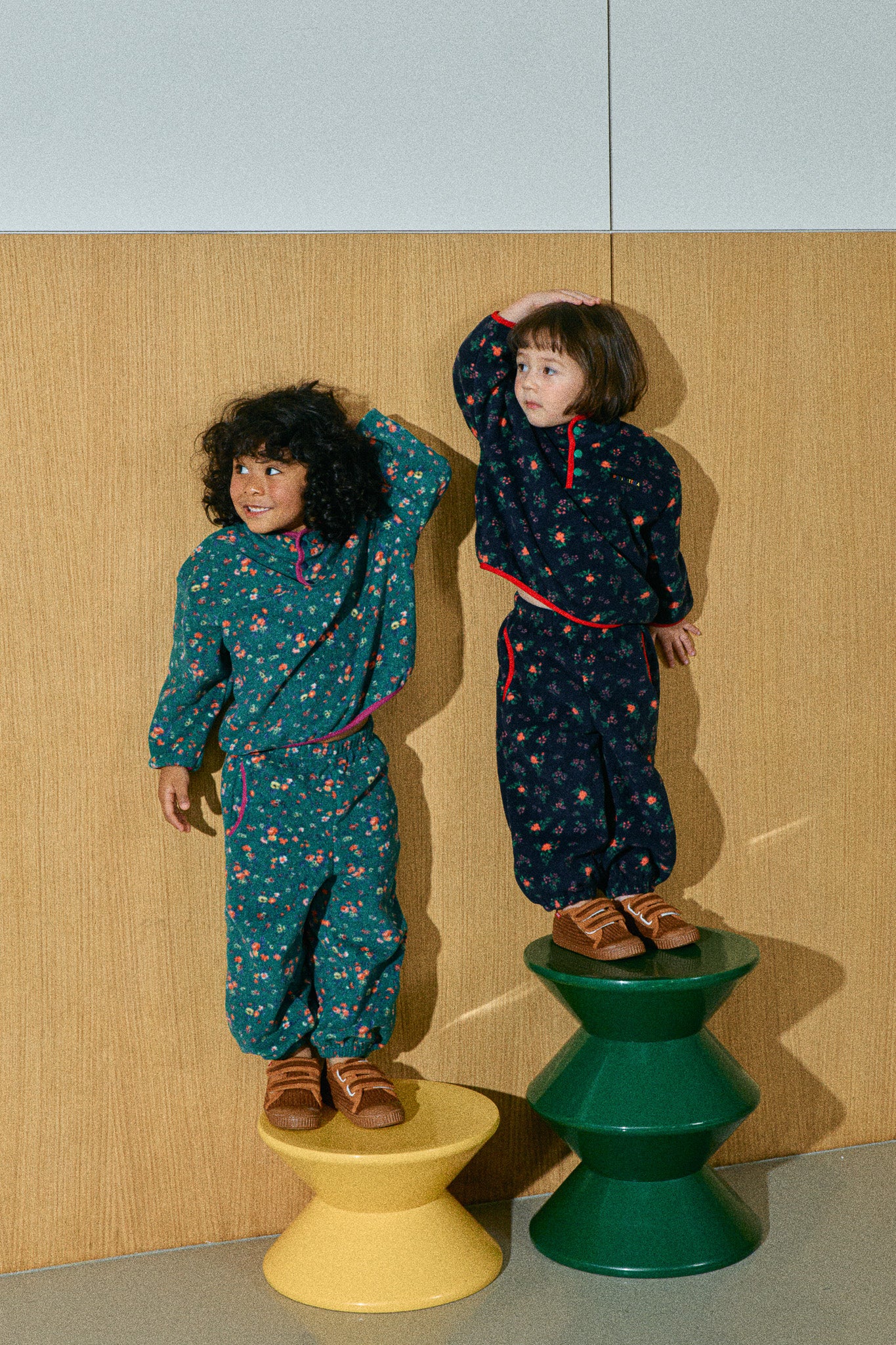 Garden Floral Fleece Set - Black Floral