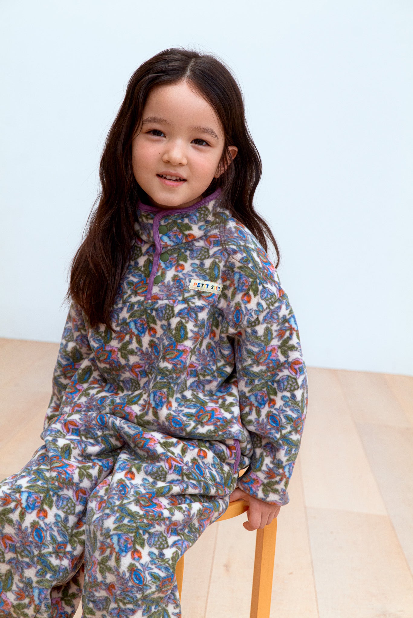 Garden Half-Snap Fleece Set - Violet