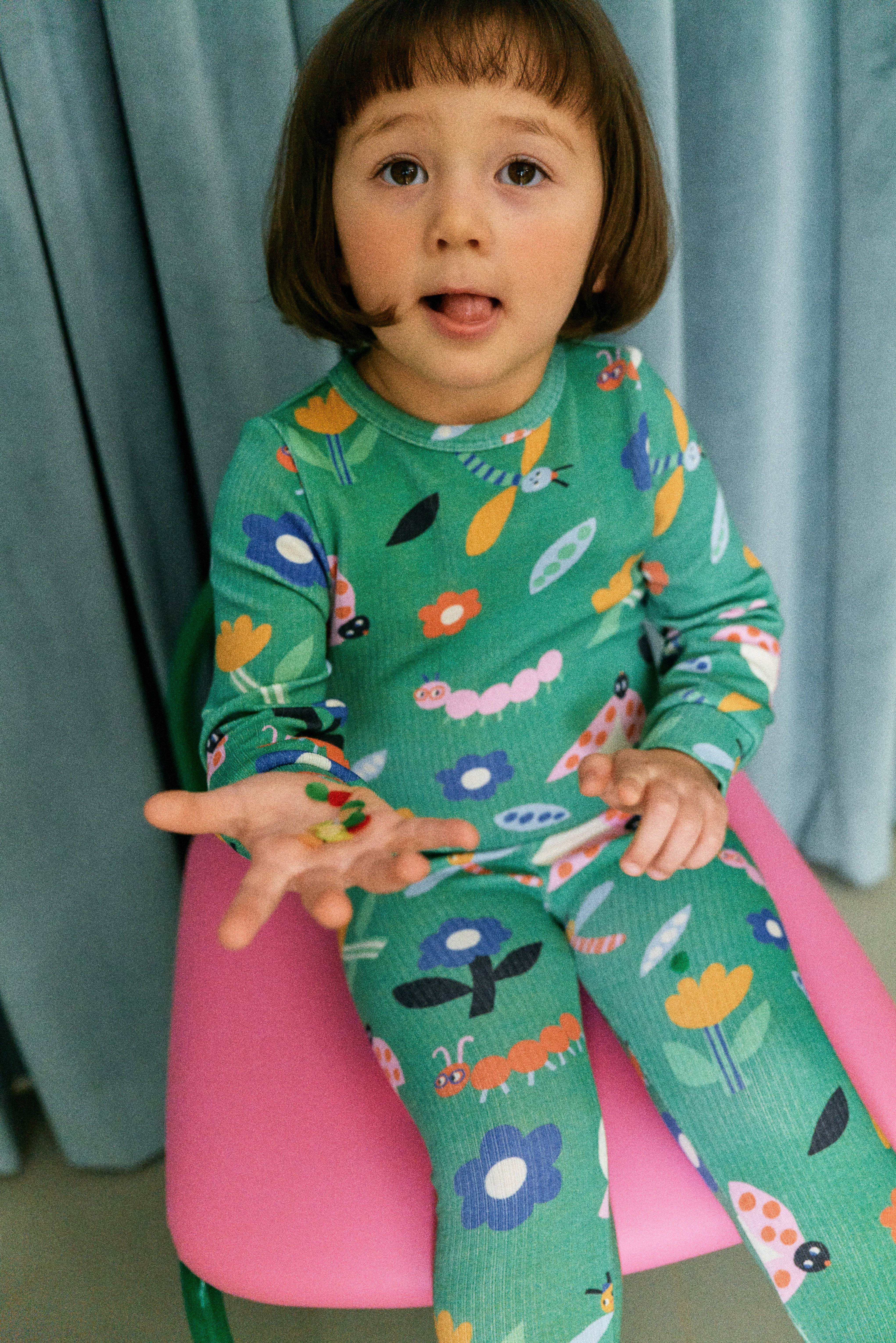 Bug Garden Pima Blend Pajama Set - Green