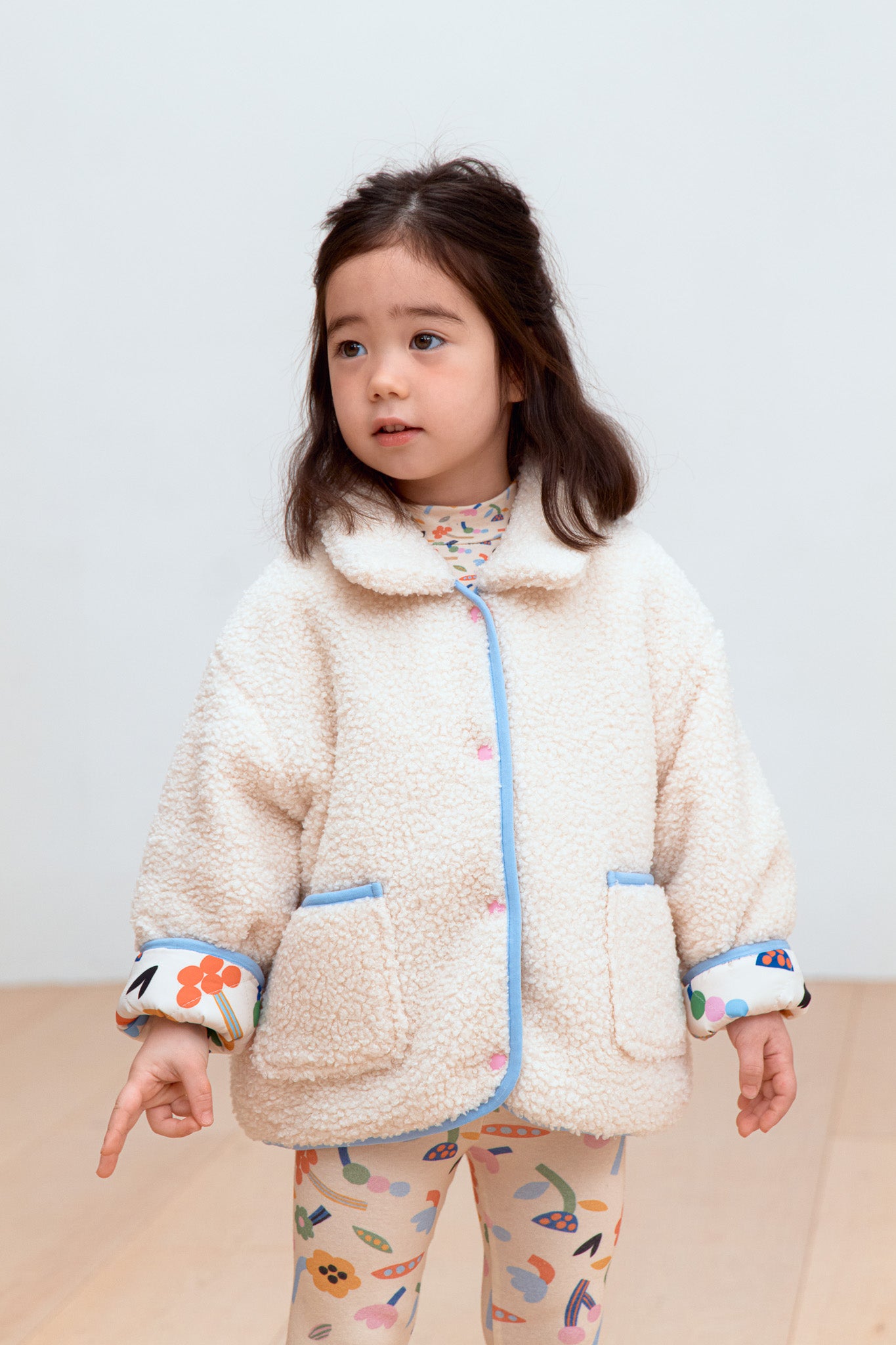 Funny Flower Reversible Sherpa Jacket