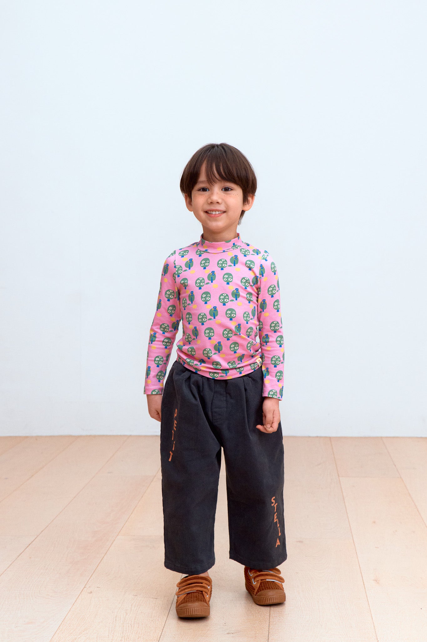 Little Owl Print Turtleneck Top