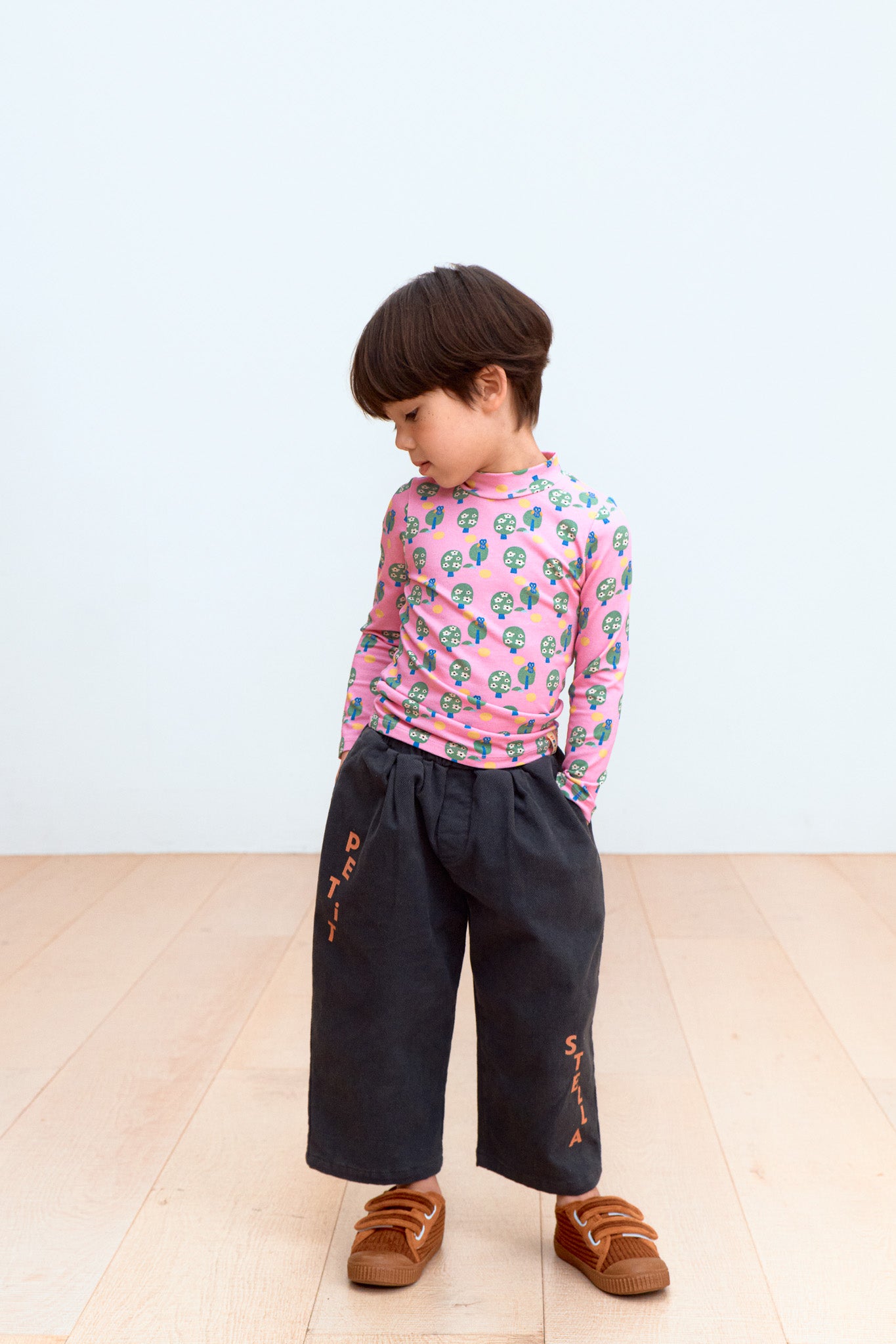 Little Owl Print Turtleneck Top