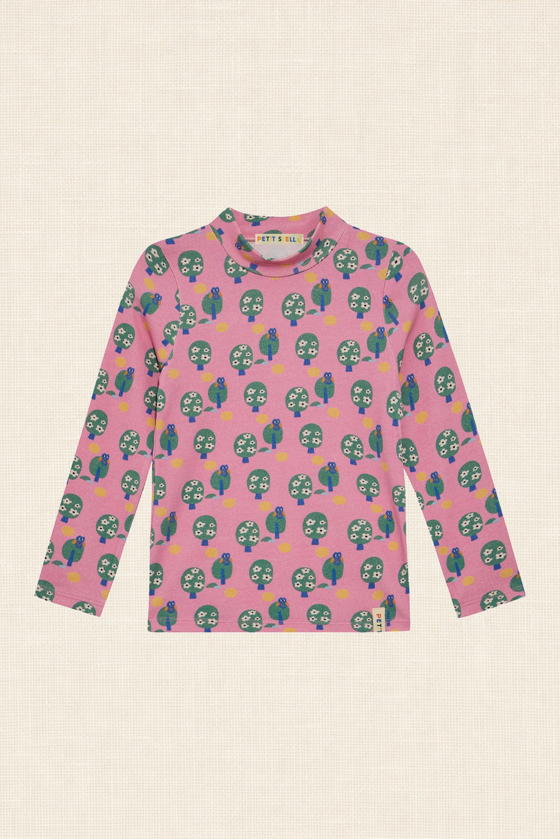 Little Owl Print Turtleneck Top