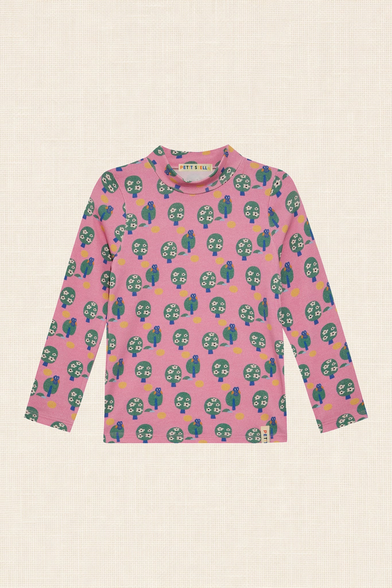 Little Owl Print Turtleneck Top