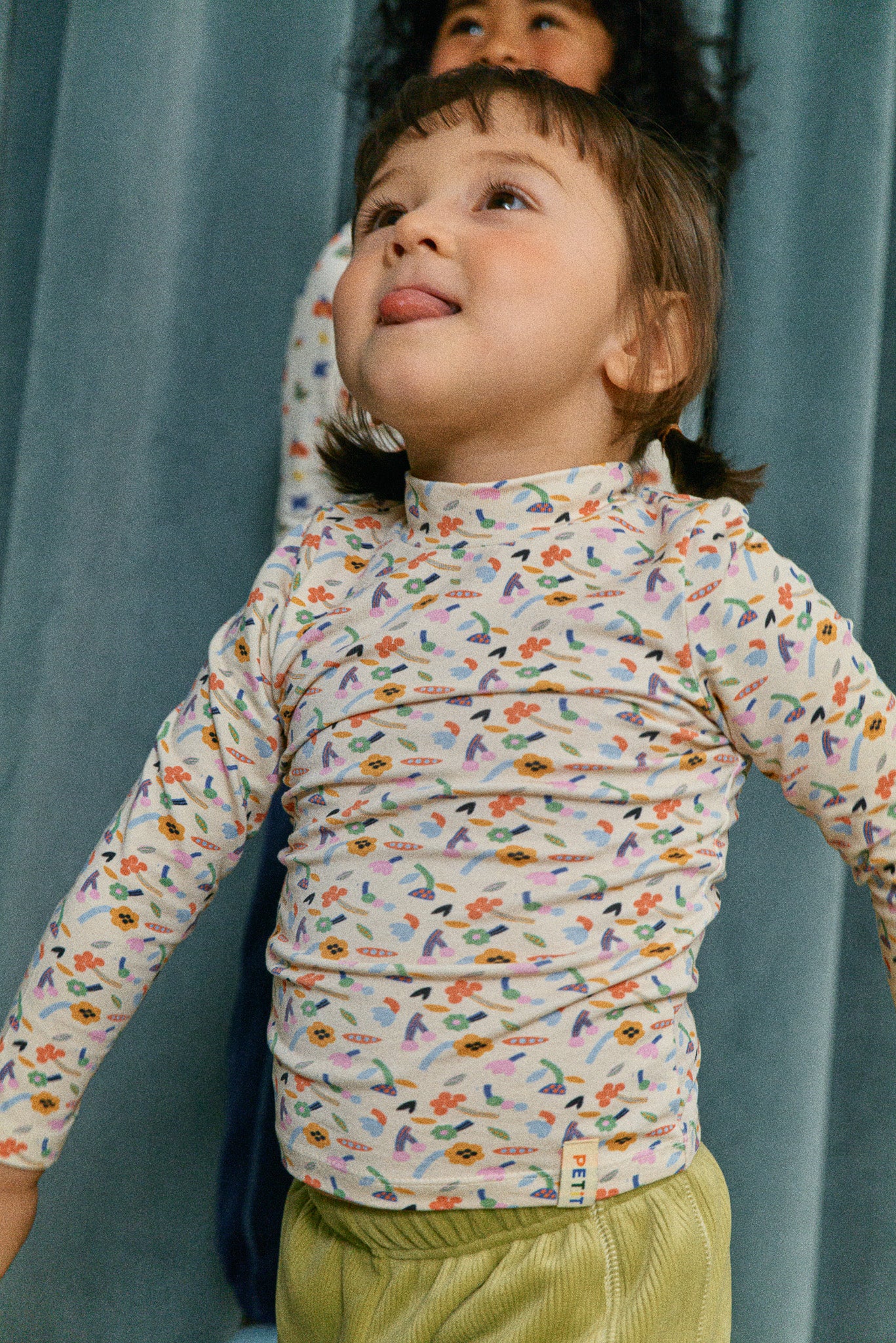 Funny Flower Pima Blend Turtleneck Top