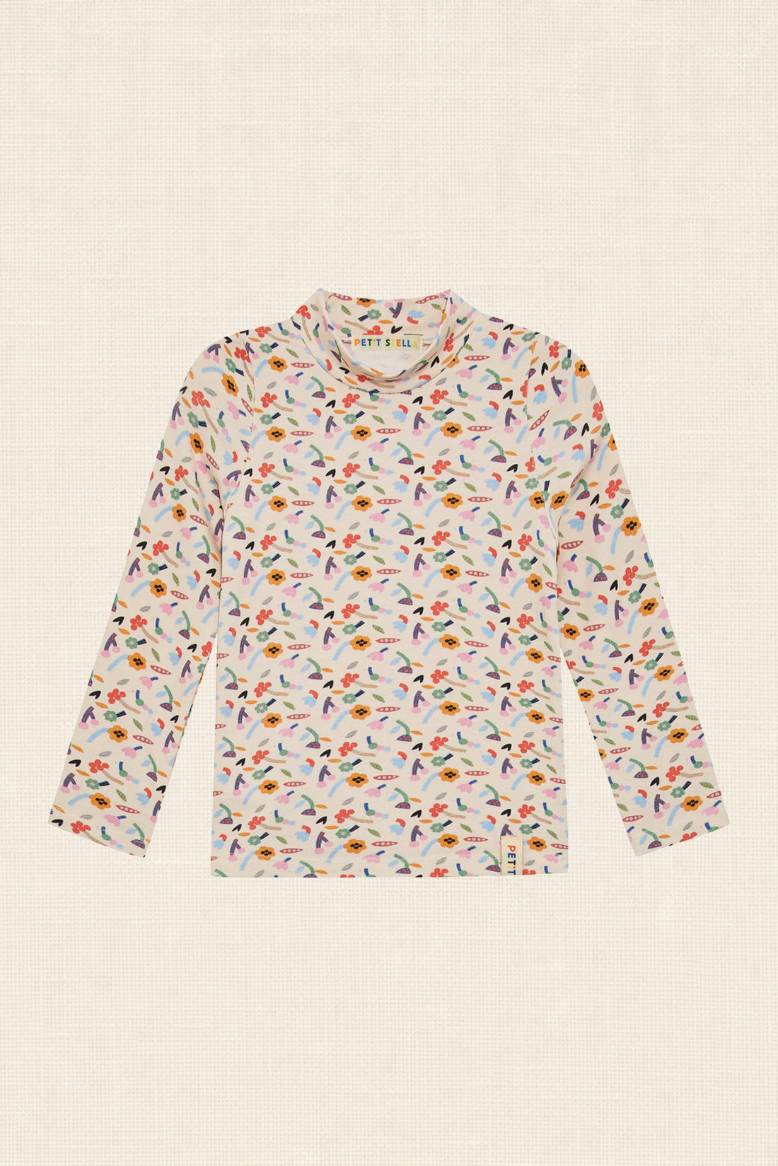 Funny Flower Pima Blend Turtleneck Top