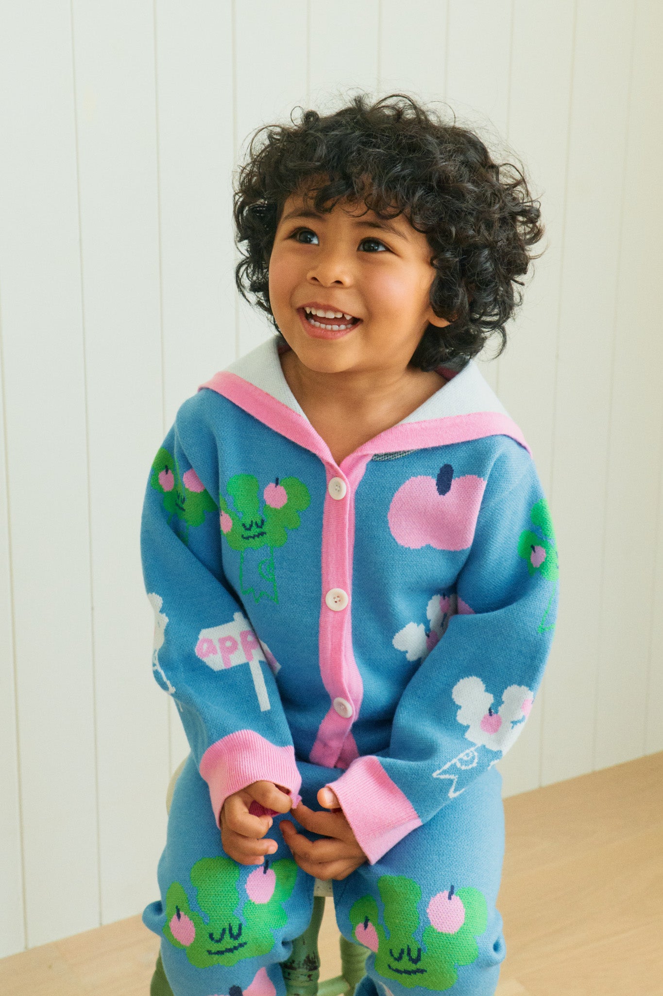 [Pre-Order Only] Apple Tree Sailor Cardigan -  Jacquard knit