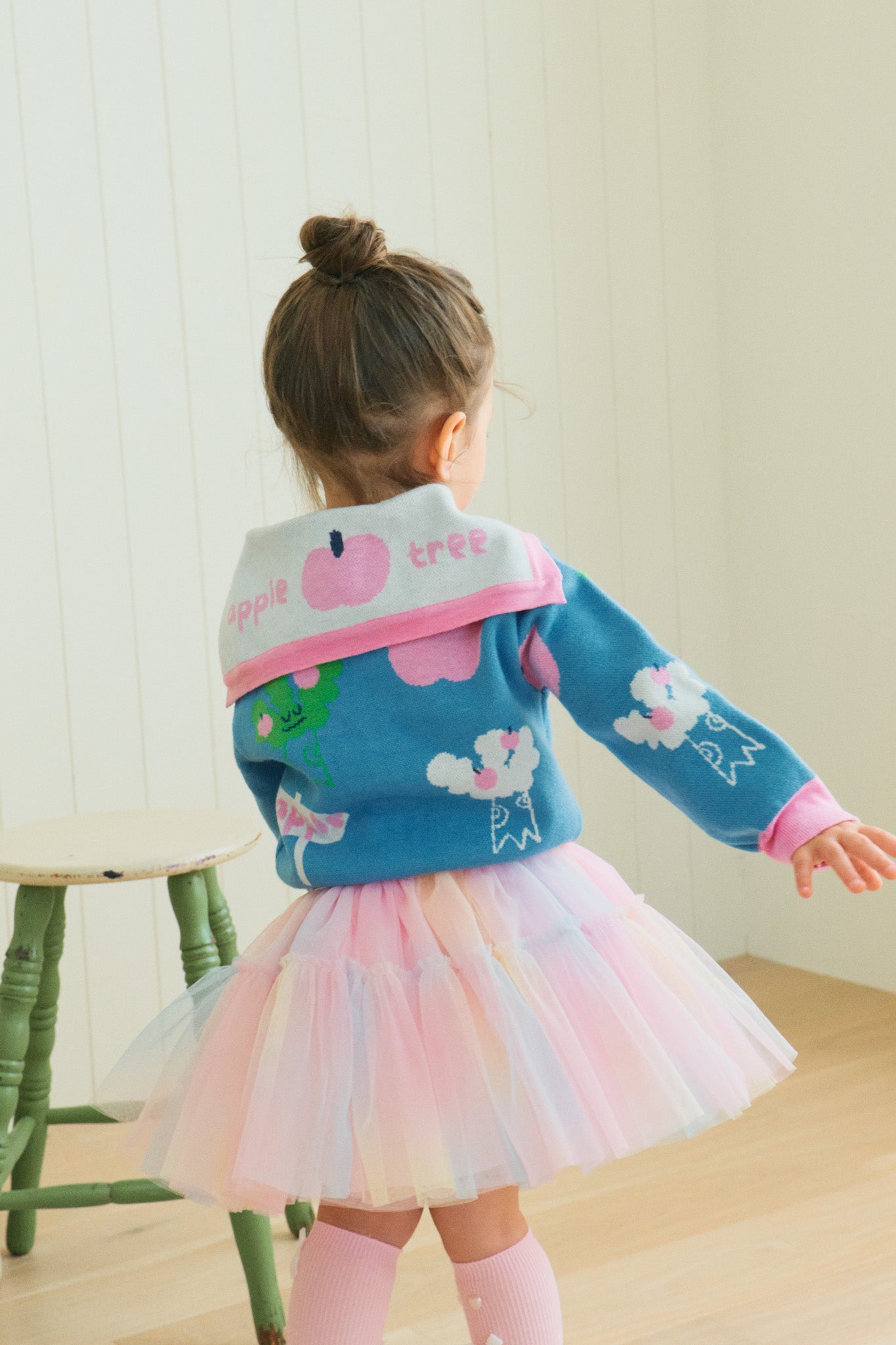 [Pre-Order Only] Apple Tree Sailor Cardigan -  Jacquard knit