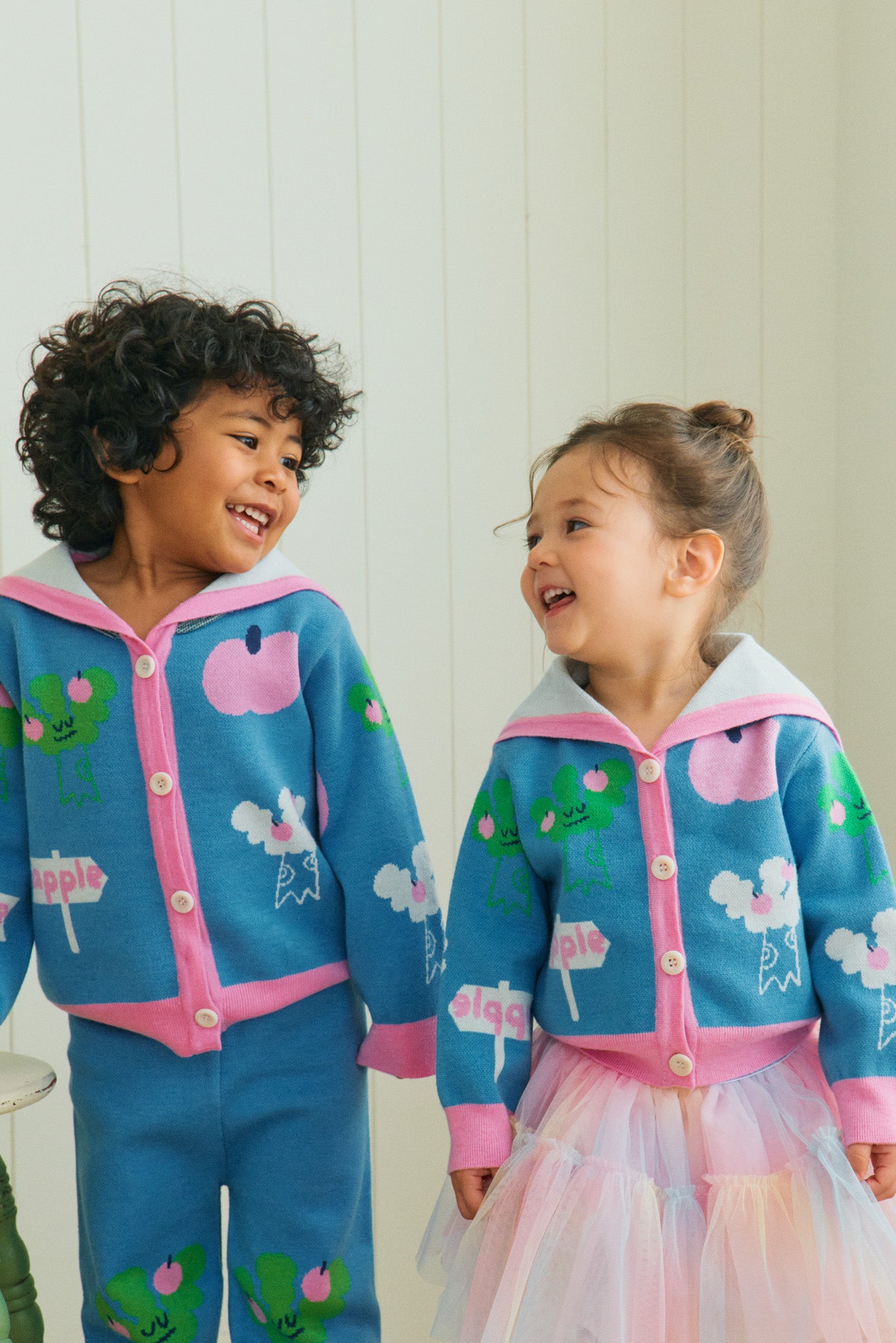 [Pre-Order Only] Apple Tree Sailor Cardigan -  Jacquard knit