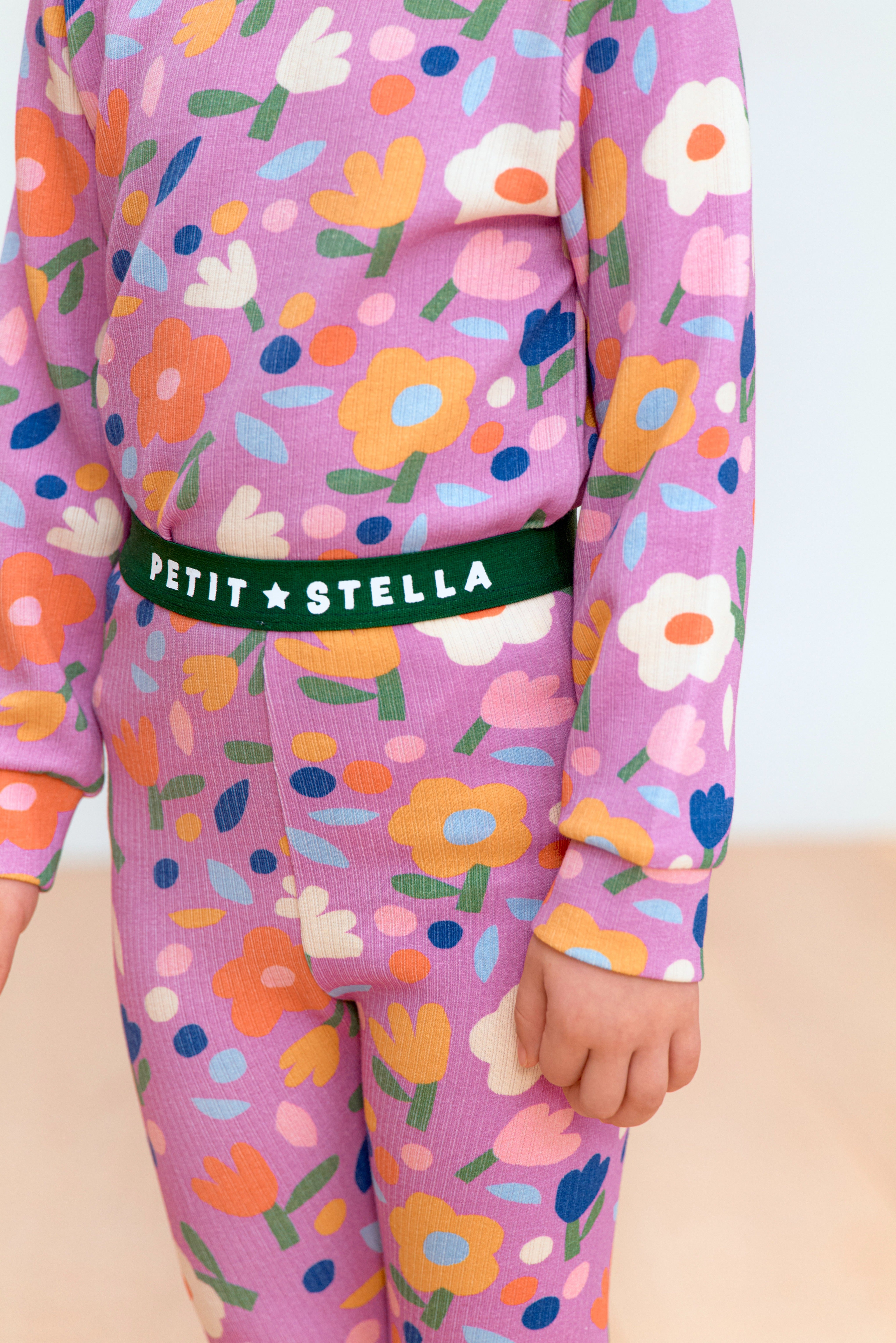 Flower Garden Pima Blend Pajama Set - Purple Floral