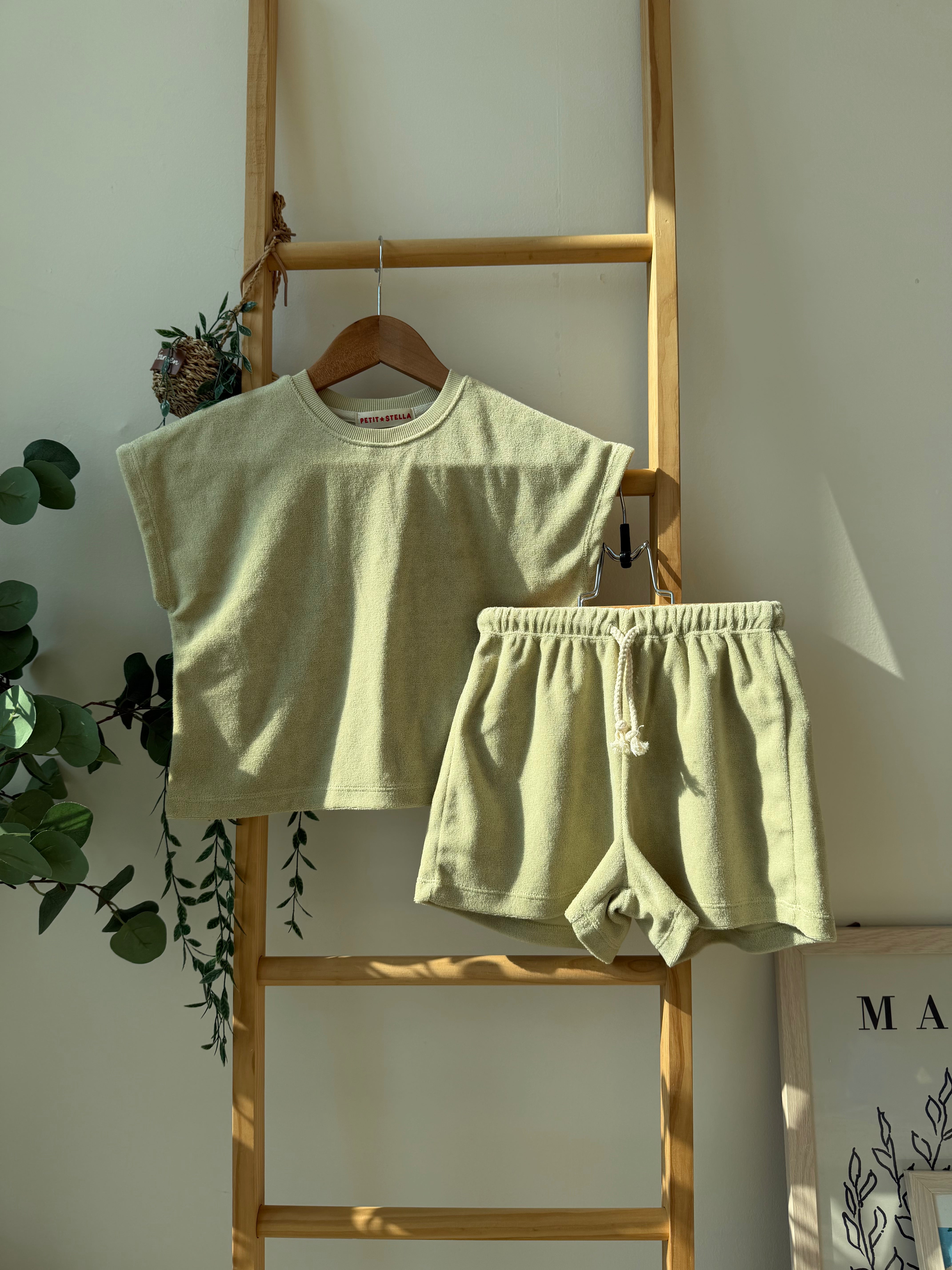 Terry Easy Shorts - Pastel Green