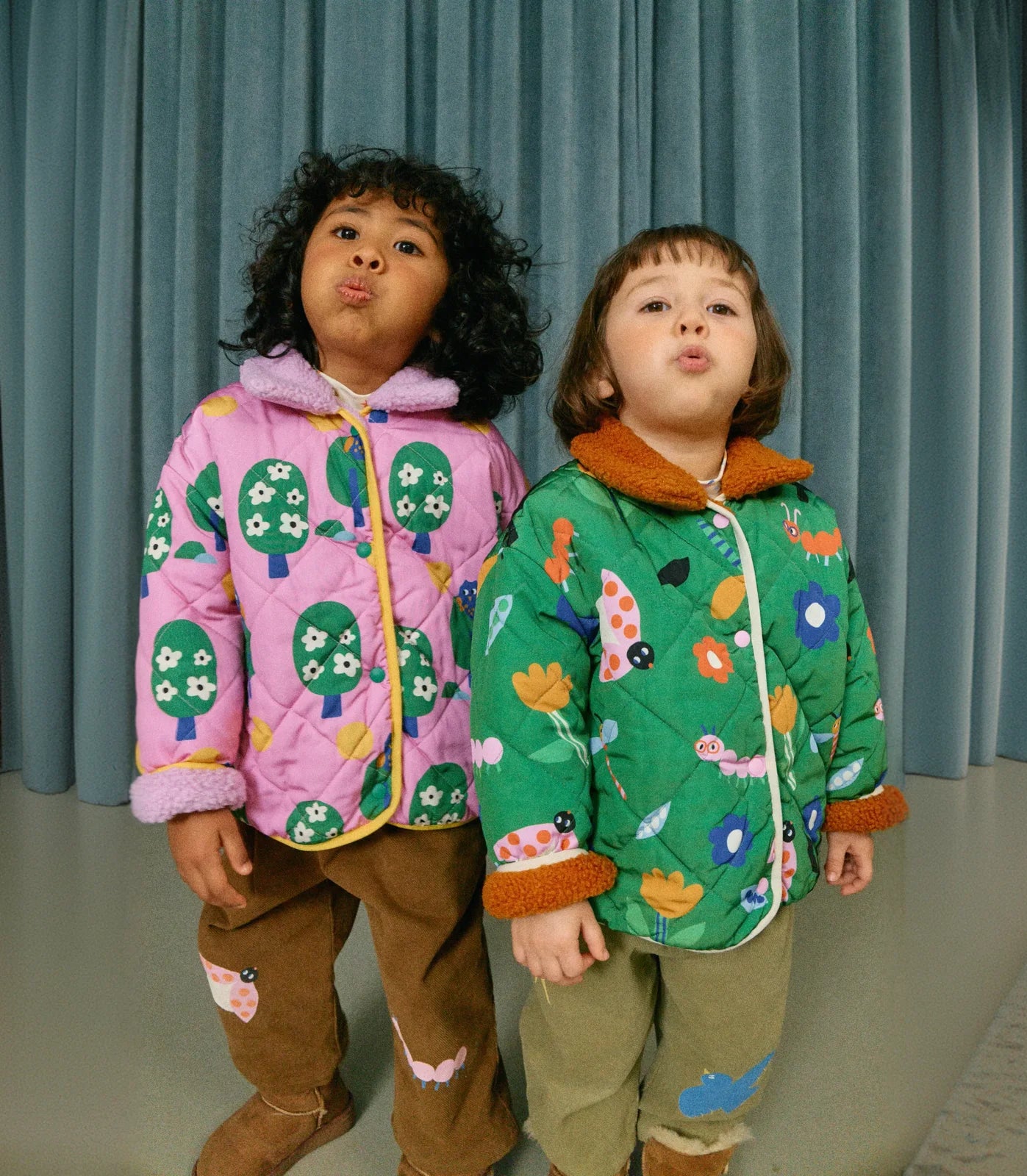 Children wearing Petit Stella Garden Parade outerwear
